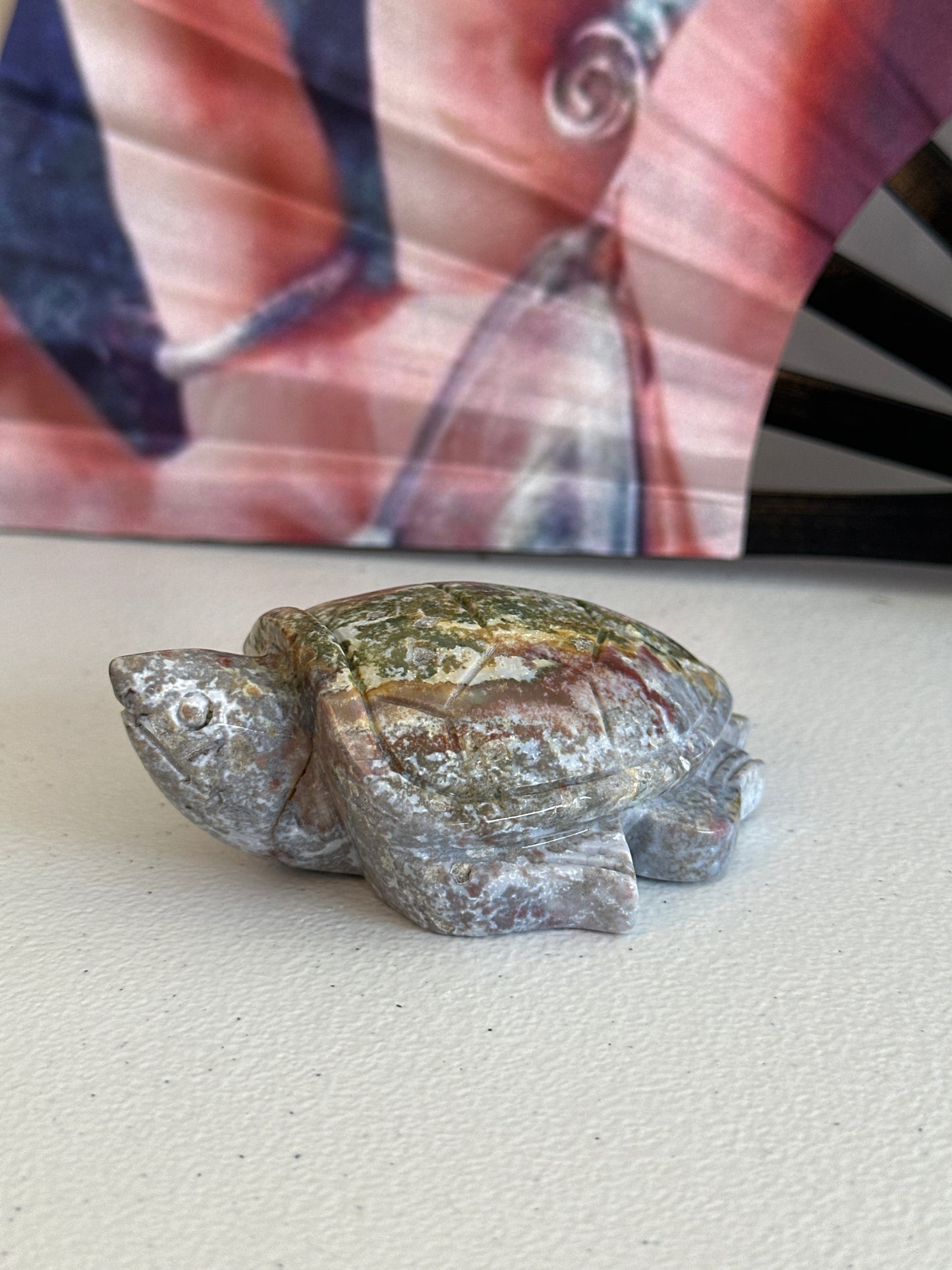 Jasper Sea Turtle Carving