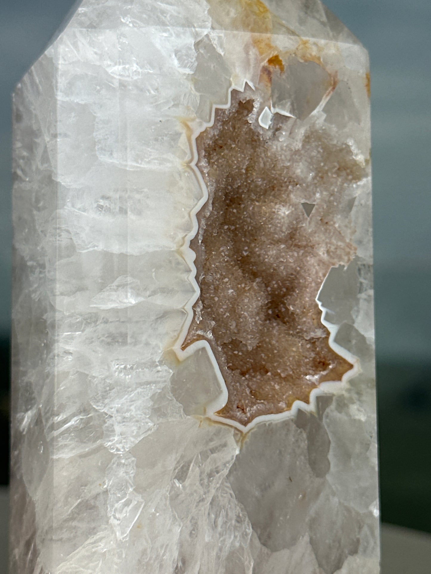 Crystalline Druzy Agate Tower
