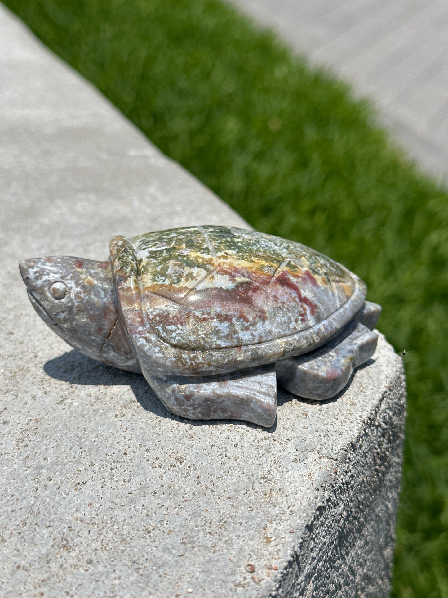 Jasper Sea Turtle Carving
