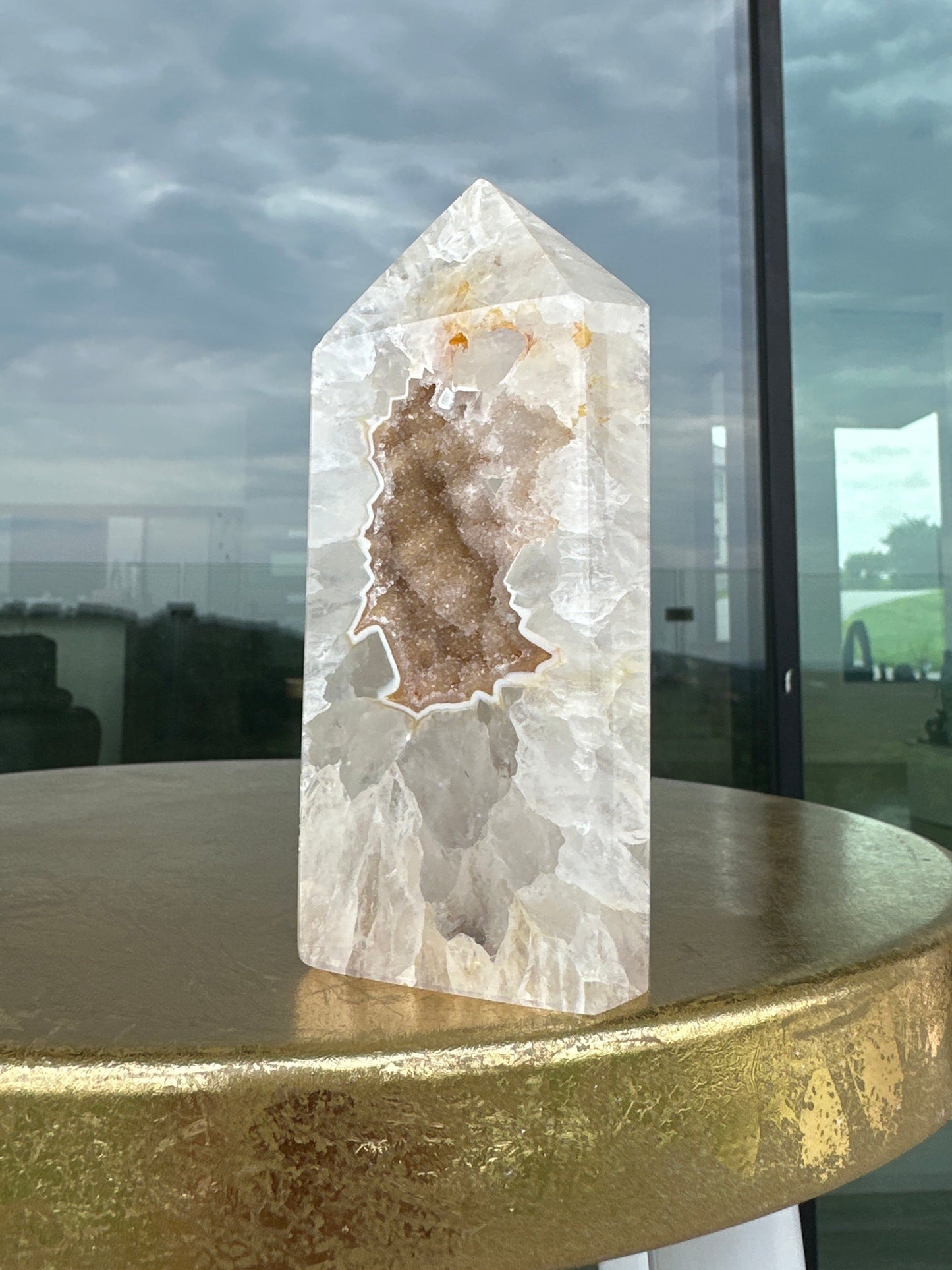 Crystalline Druzy Agate Tower