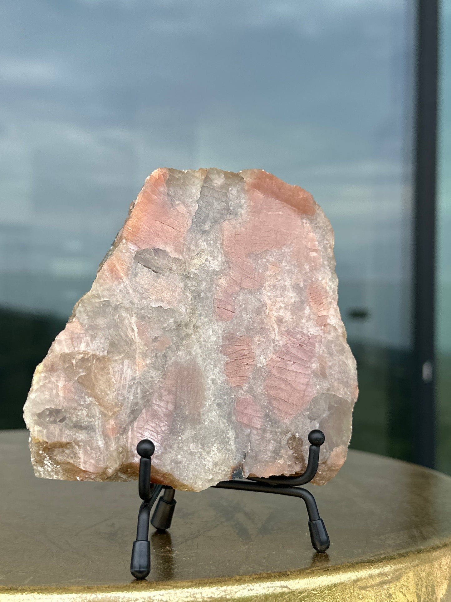 Sunstone Moonstone and Smoky Quartz Slice