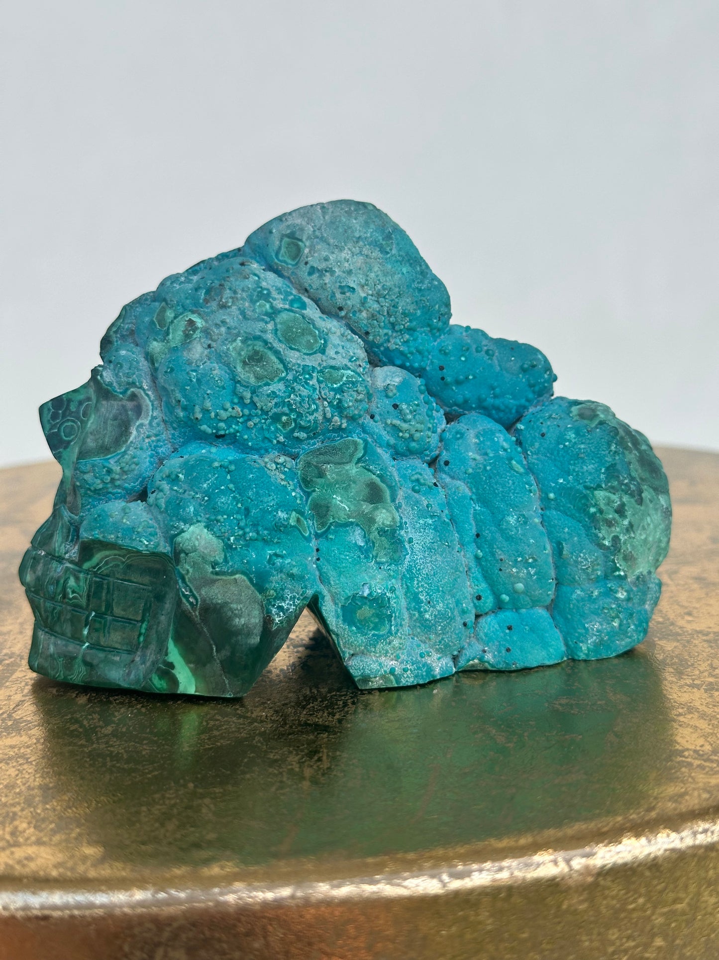 Magical Malachite and Botryoidal Chrysocolla Skull