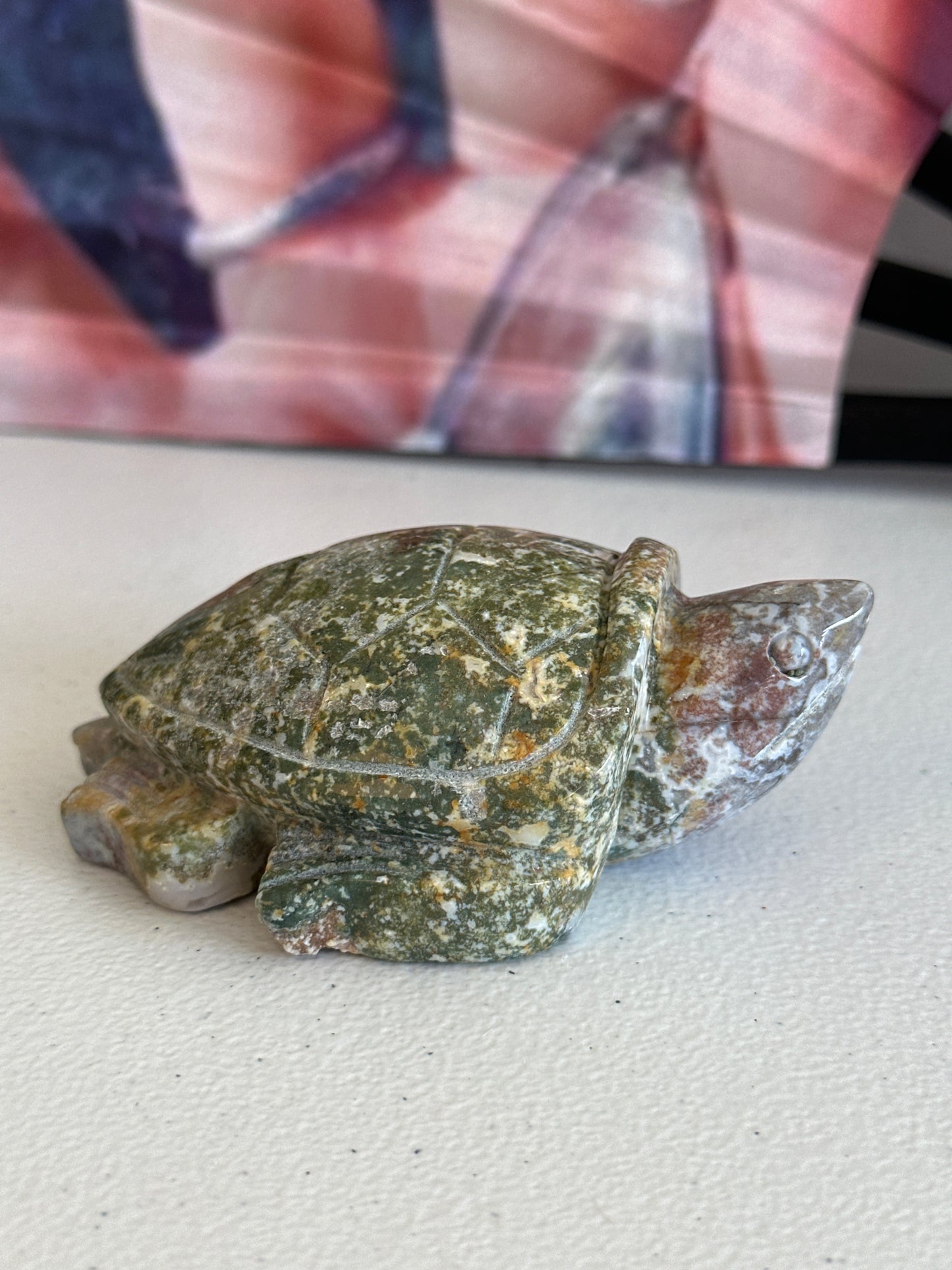 Jasper Sea Turtle Carving