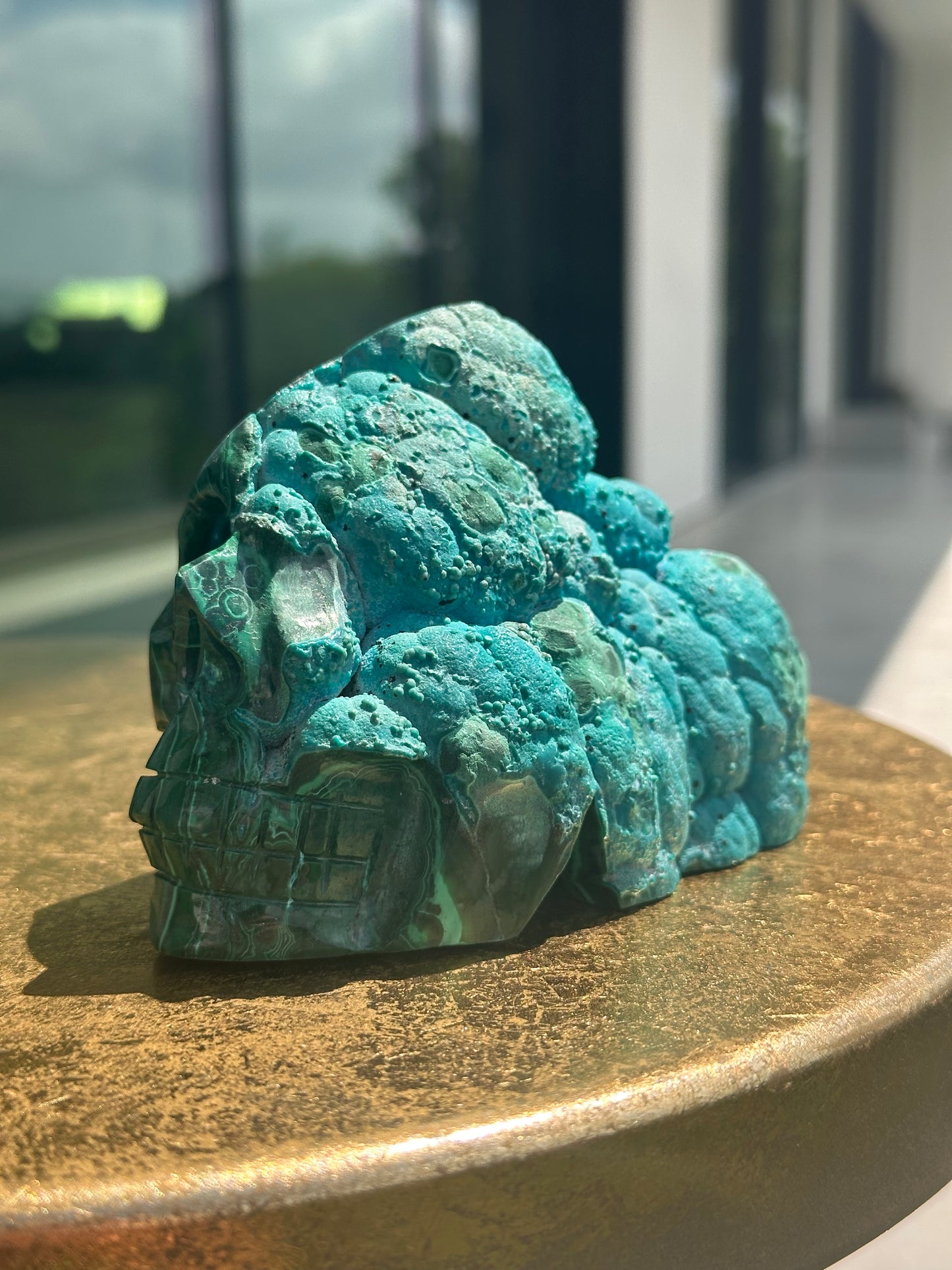 Magical Malachite and Botryoidal Chrysocolla Skull