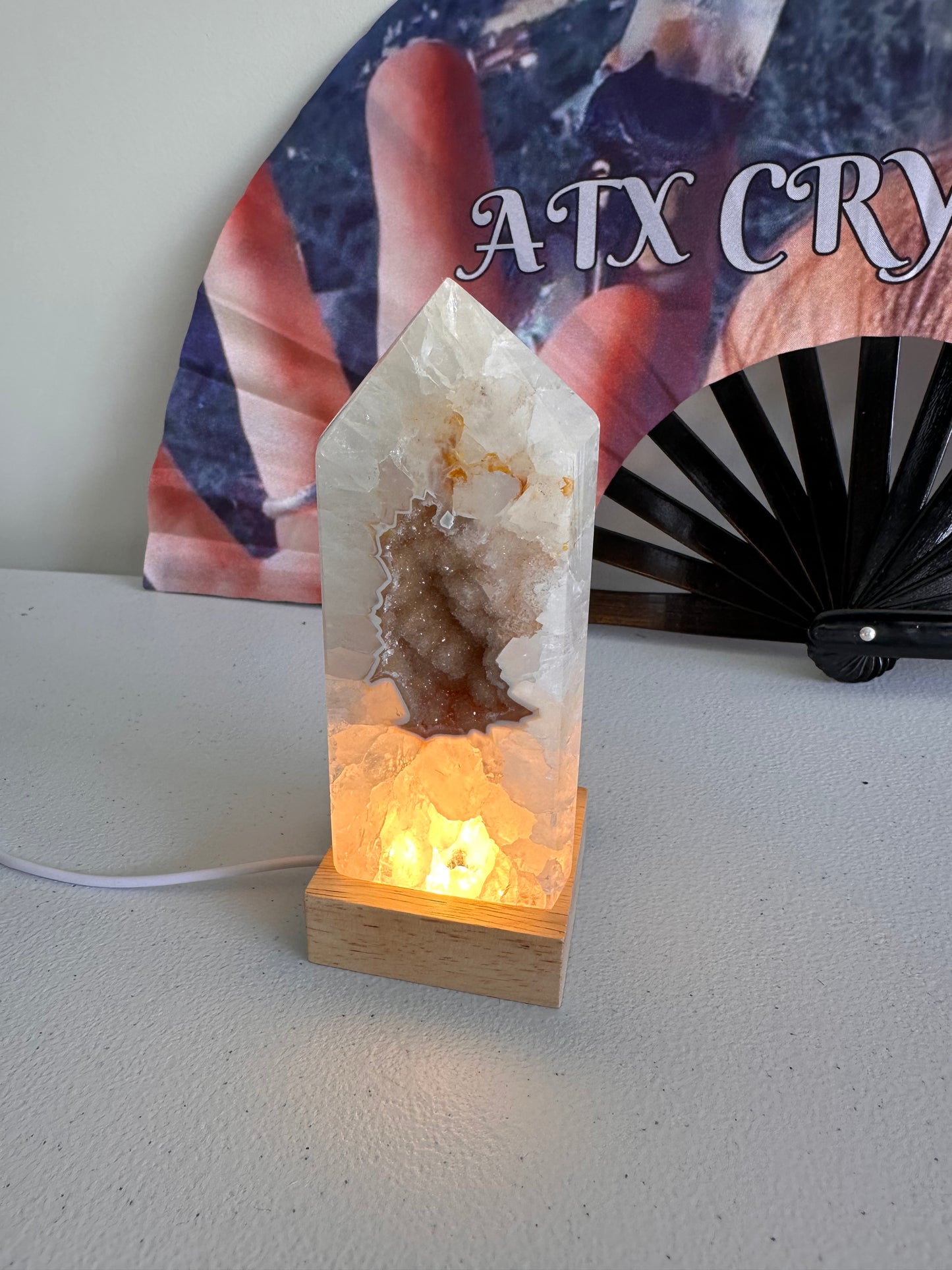 Crystalline Druzy Agate Tower