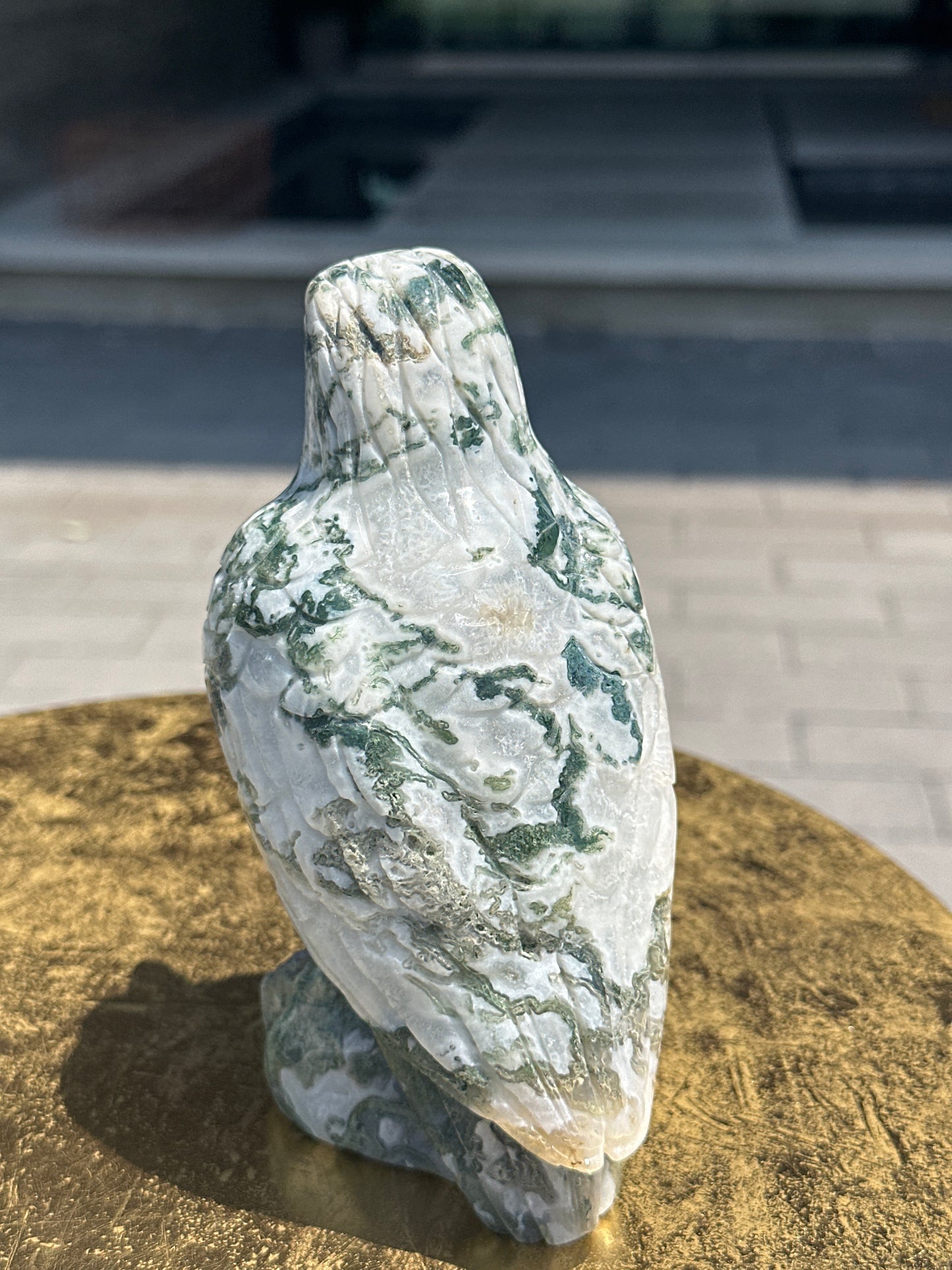 Tree Agate Eagle Carving