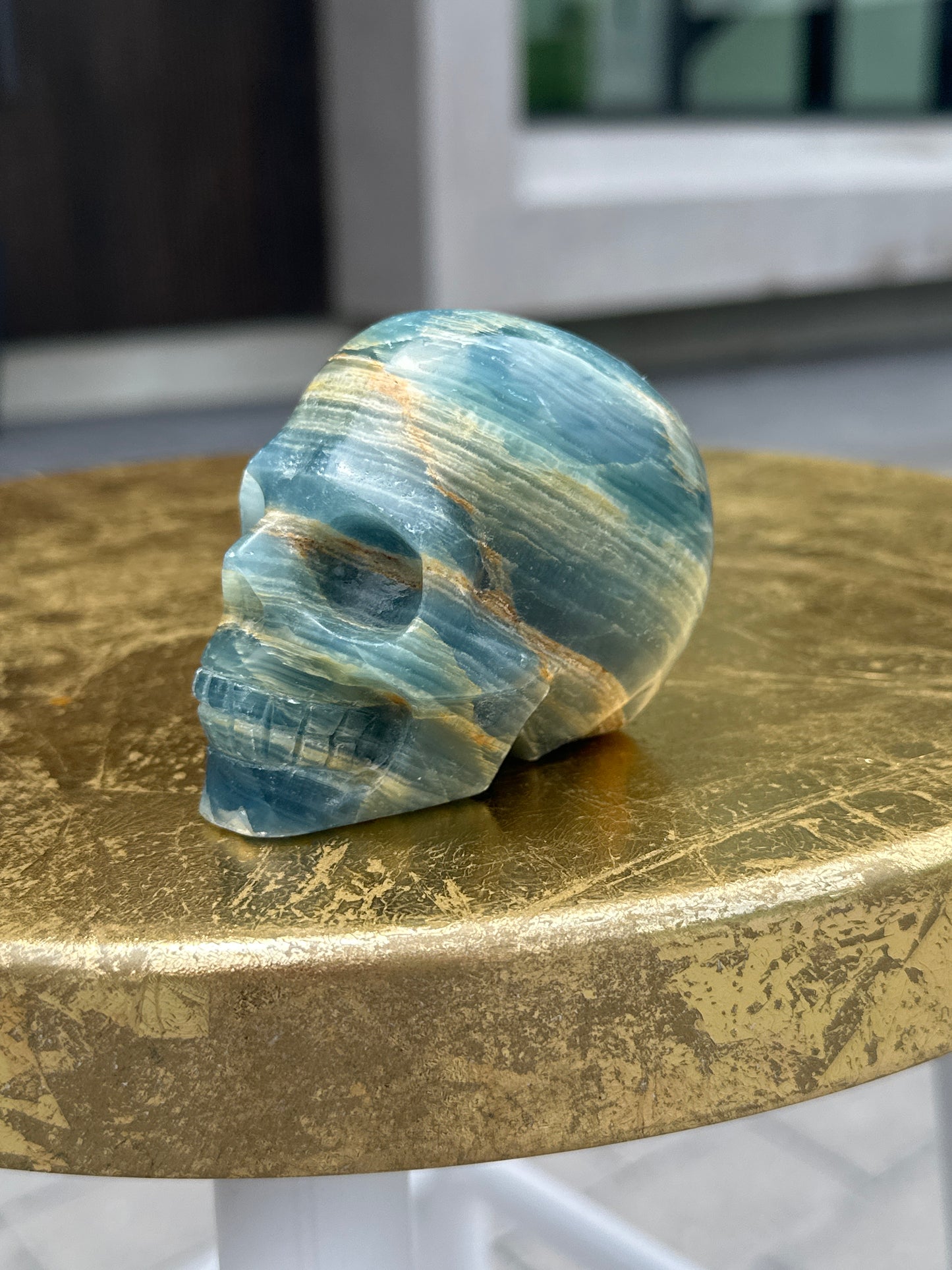 Lemurian Blue Calcite Skull