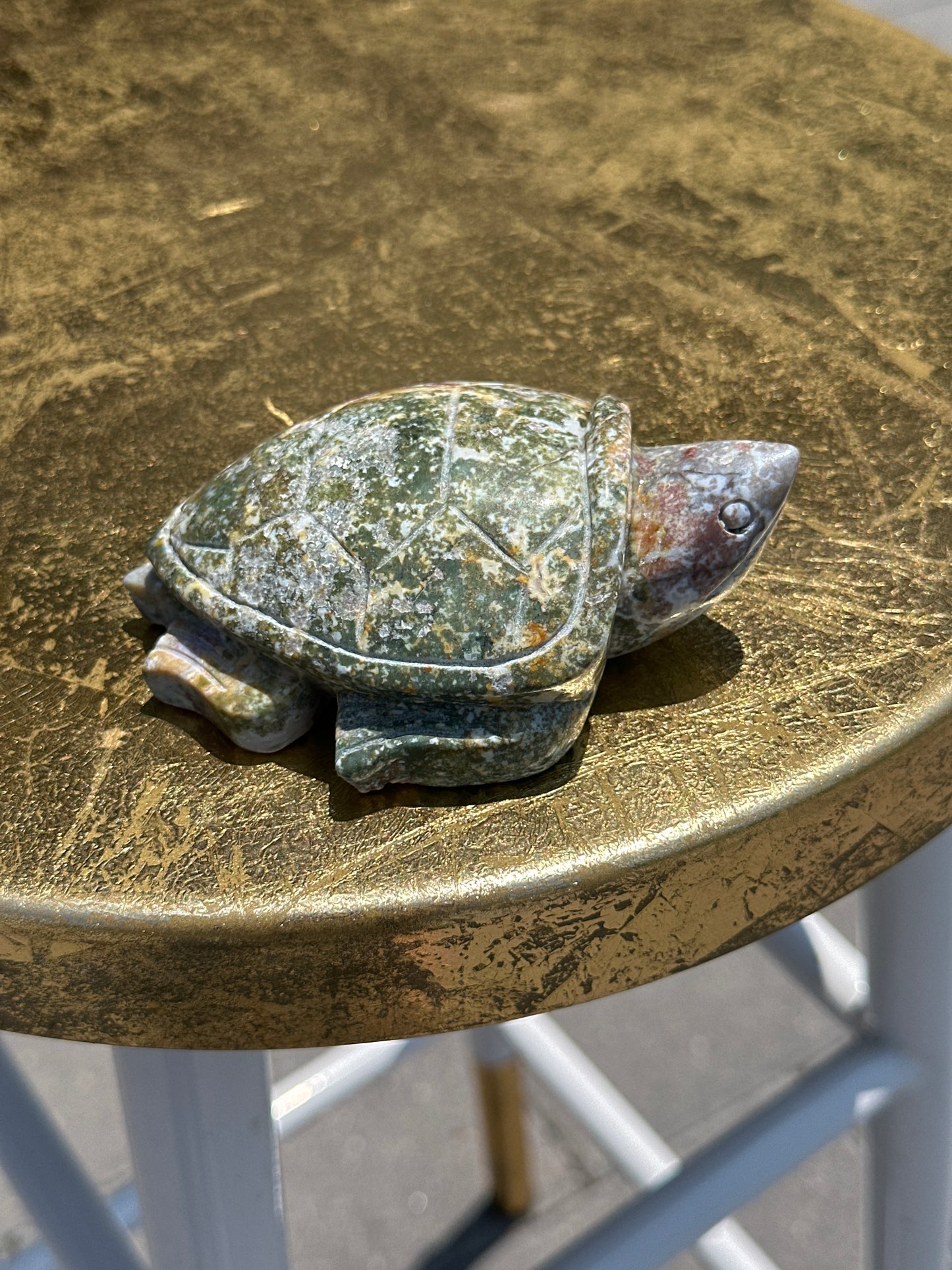 Jasper Sea Turtle Carving
