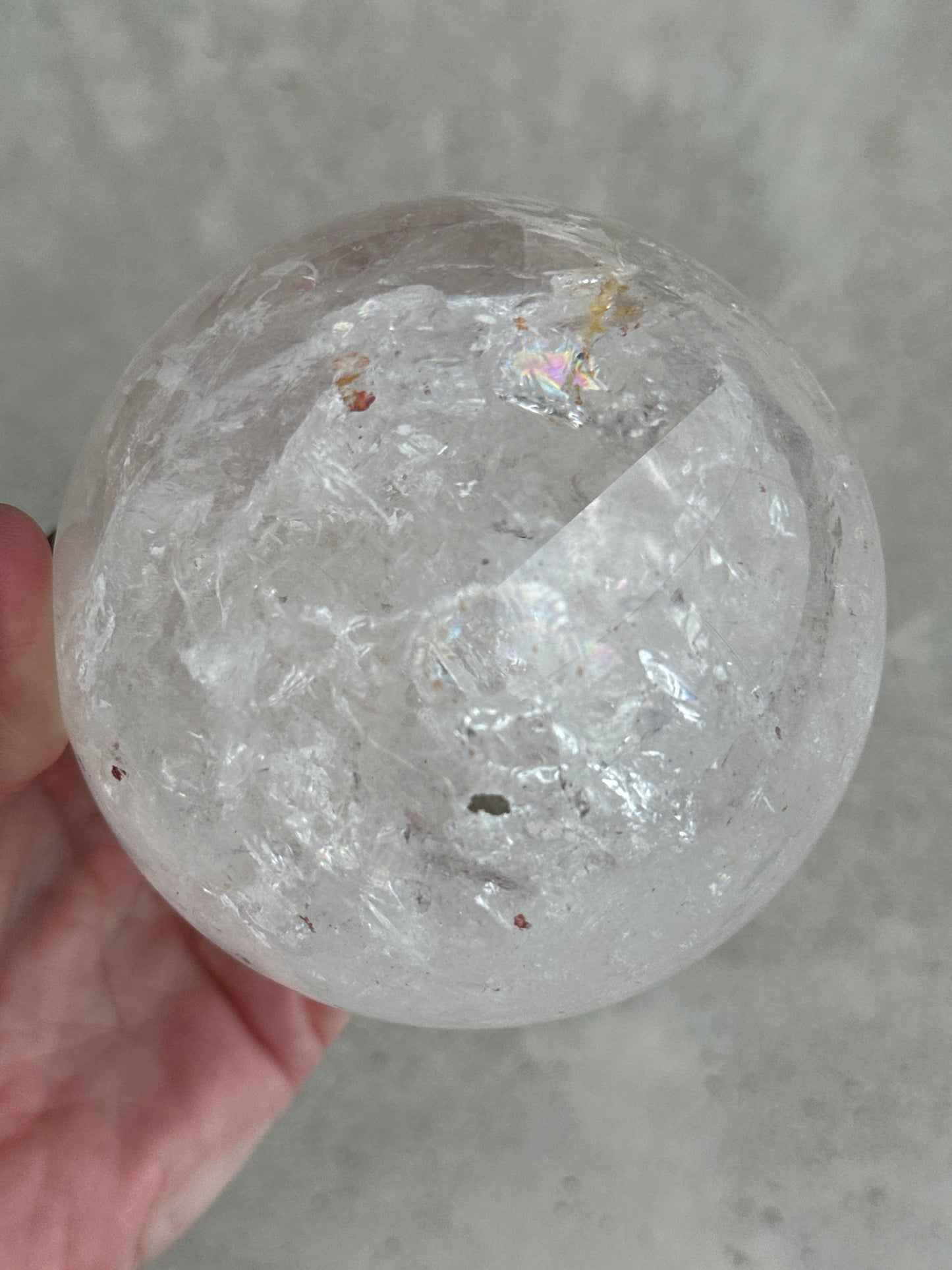 Rainbow Filled Clear Quartz Sphere