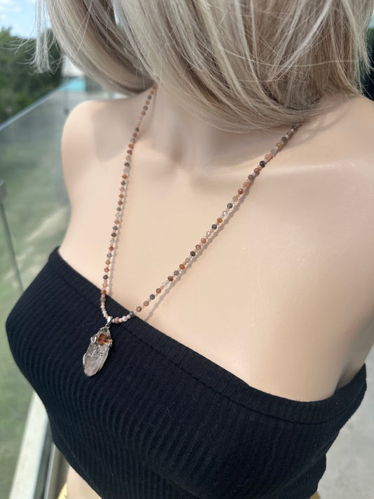 *TWIN* Pink Petroleum Enhydro Quartz Necklace