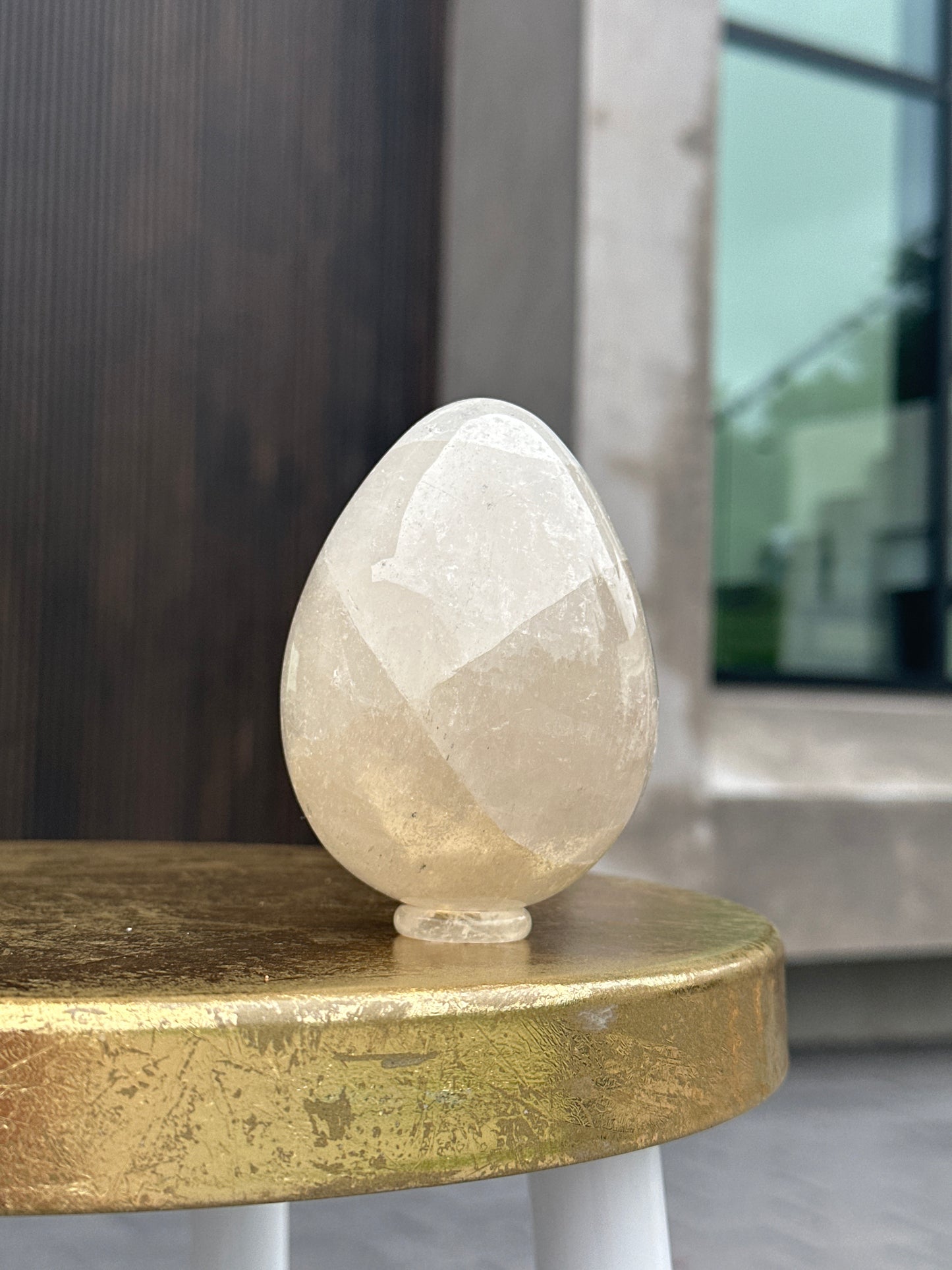 Clear and Light Smoky Quartz Egg