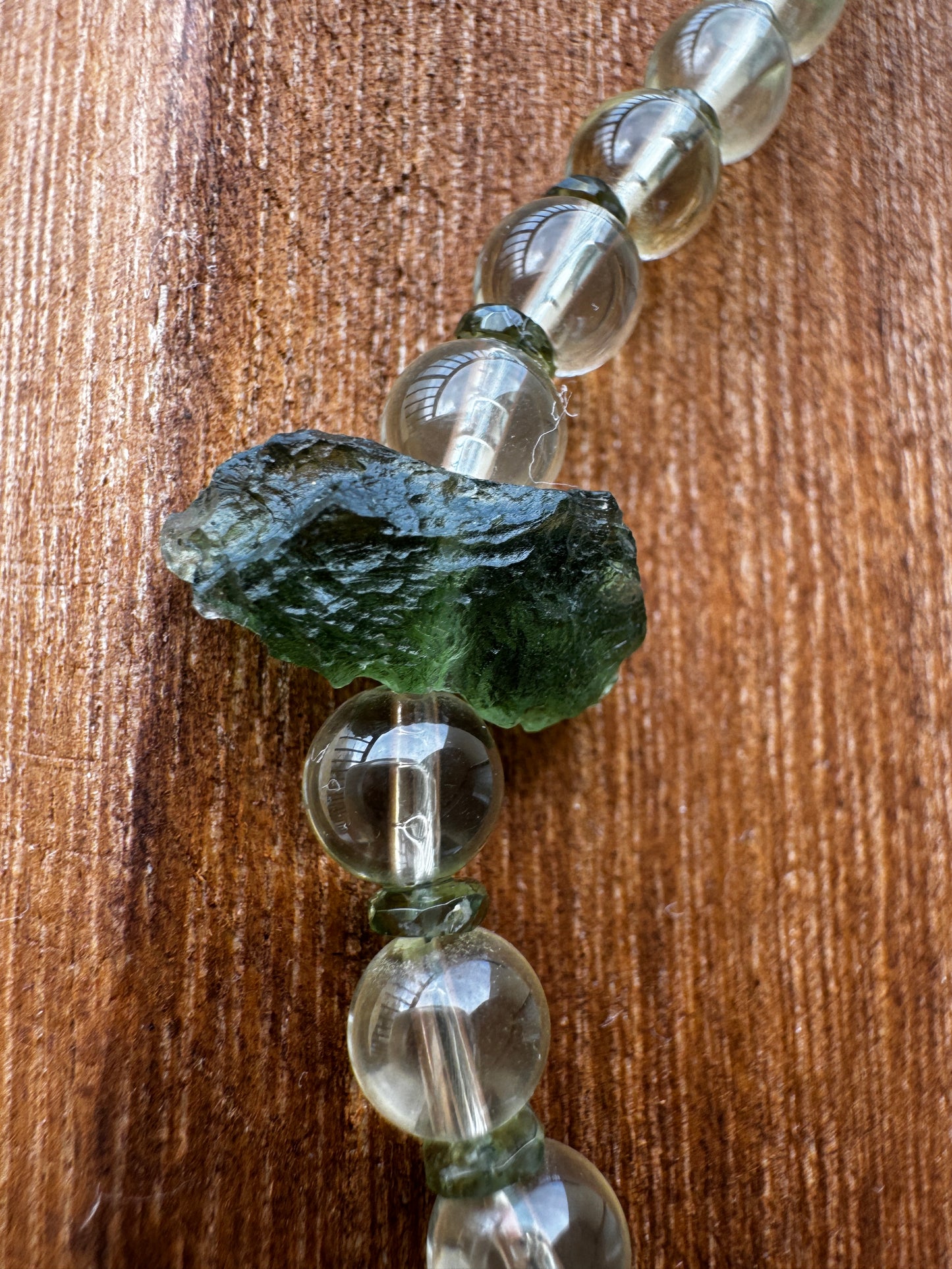 TMB Premium Moldavite Libyan Desert Glass Tektite Bracelet with Sterling Silver Toggle