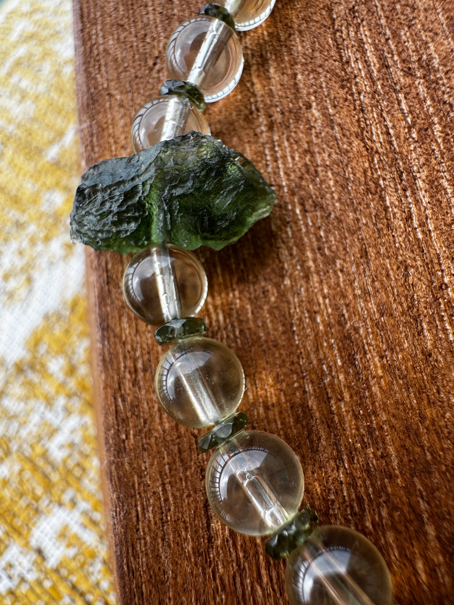 TMB Premium Moldavite Libyan Desert Glass Tektite Bracelet with Sterling Silver Toggle