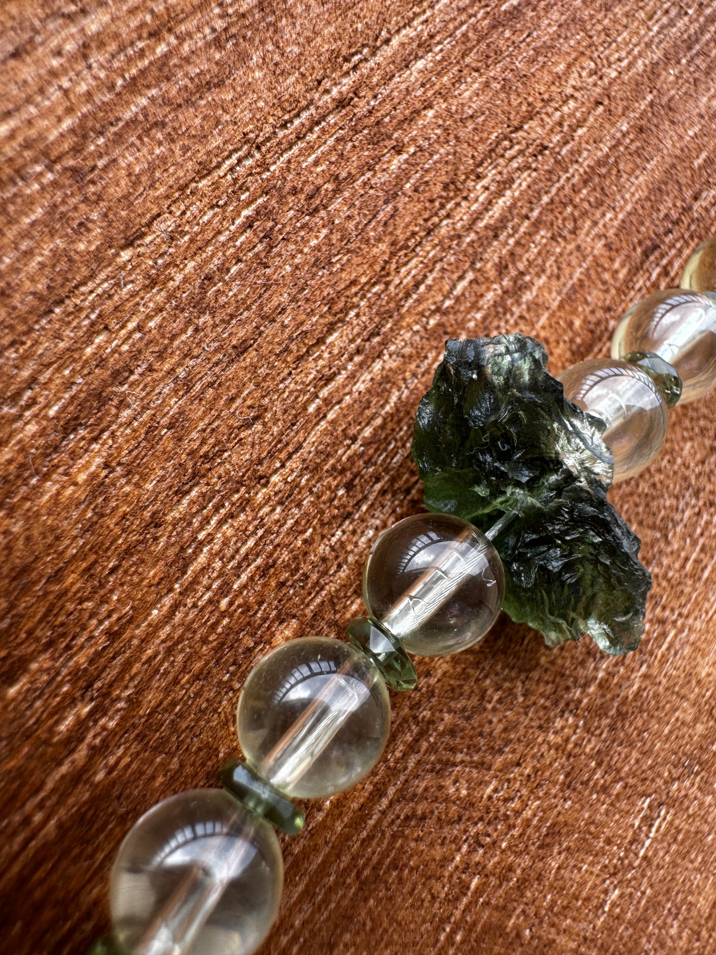 TMB Premium Moldavite Libyan Desert Glass Tektite Bracelet with Sterling Silver Toggle