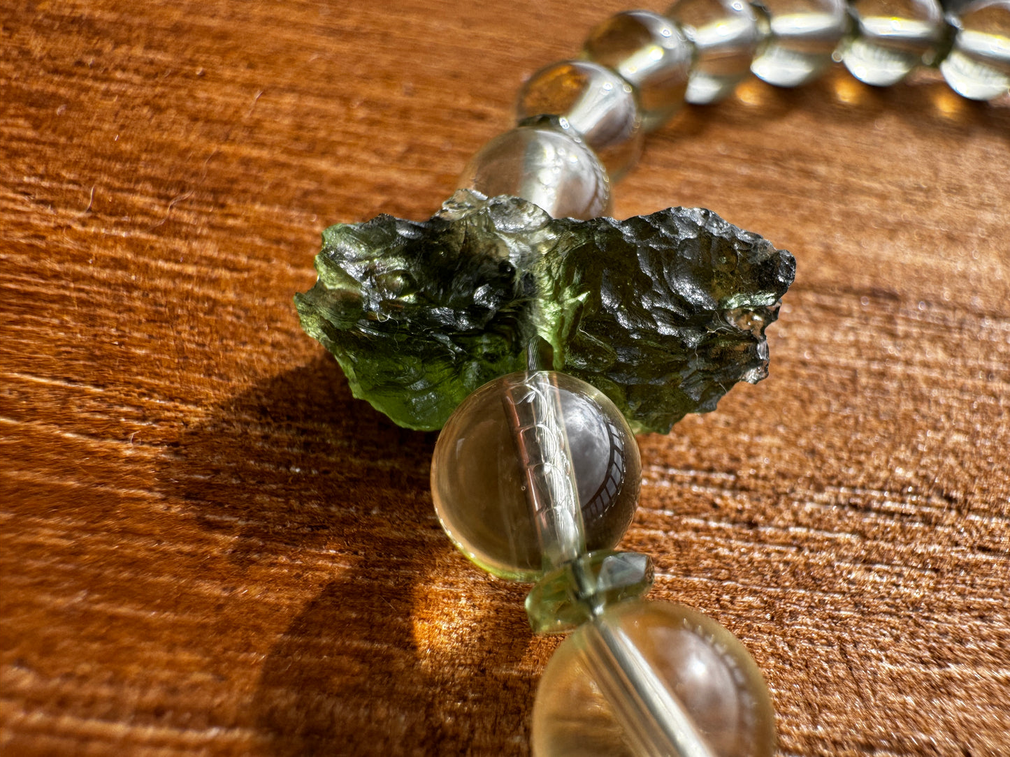 TMB Premium Moldavite Libyan Desert Glass Tektite Bracelet with Sterling Silver Toggle