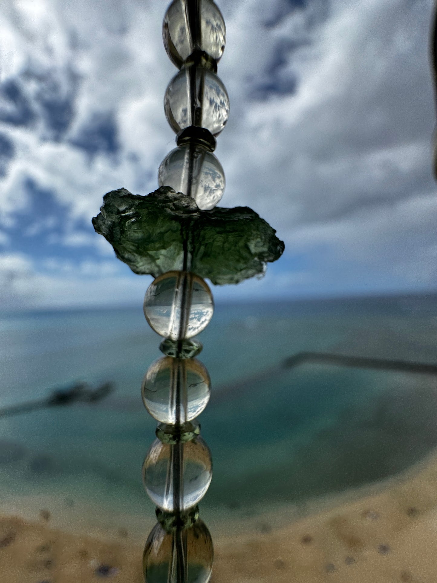 TMB Premium Moldavite Libyan Desert Glass Tektite Bracelet with Sterling Silver Toggle