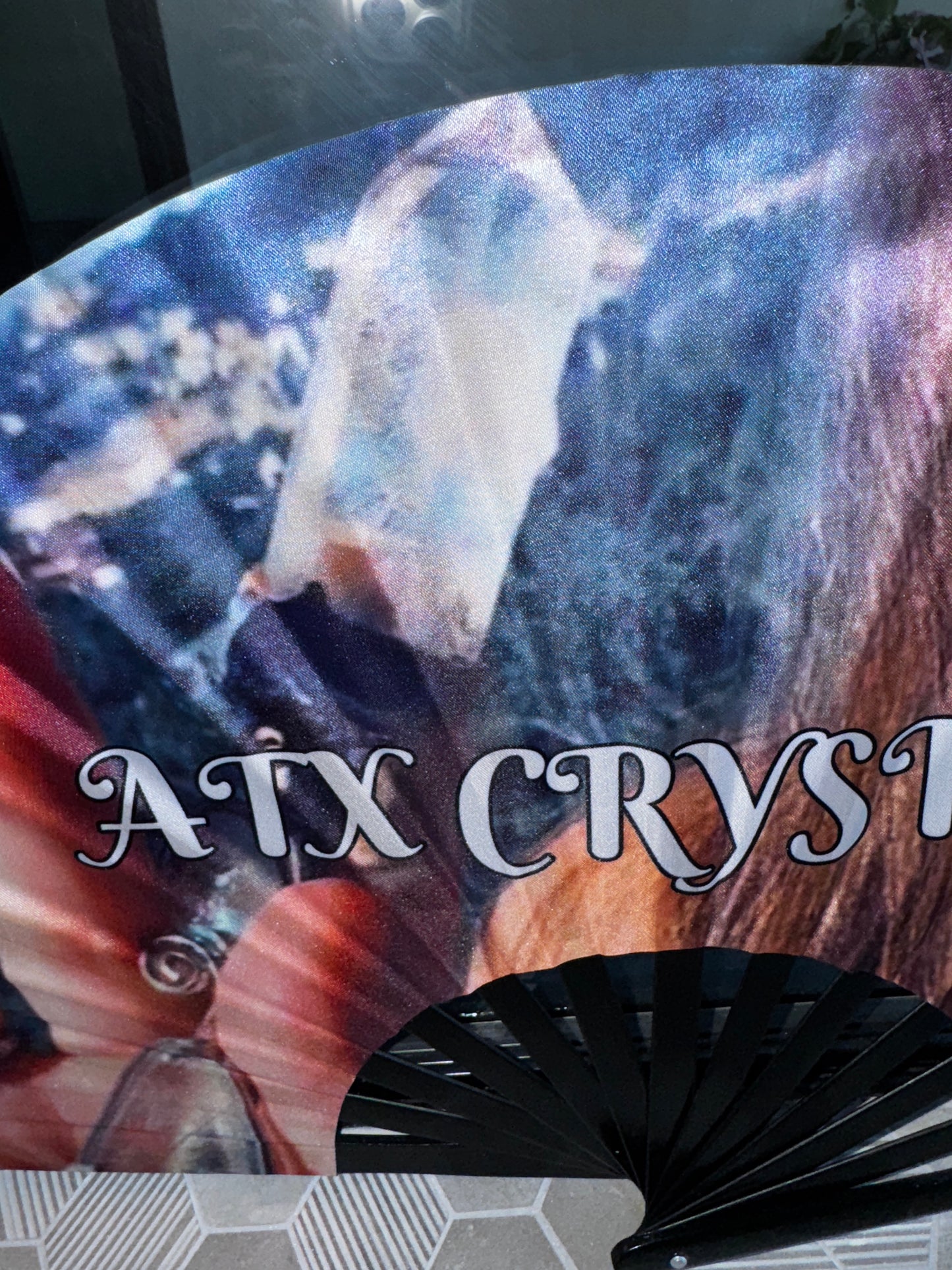 ATX Crystals Bamboo Luxury XXL Fan 26” when opened
