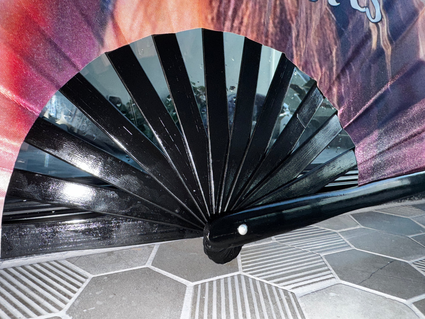 ATX Crystals Bamboo Luxury XXL Fan 26” when opened