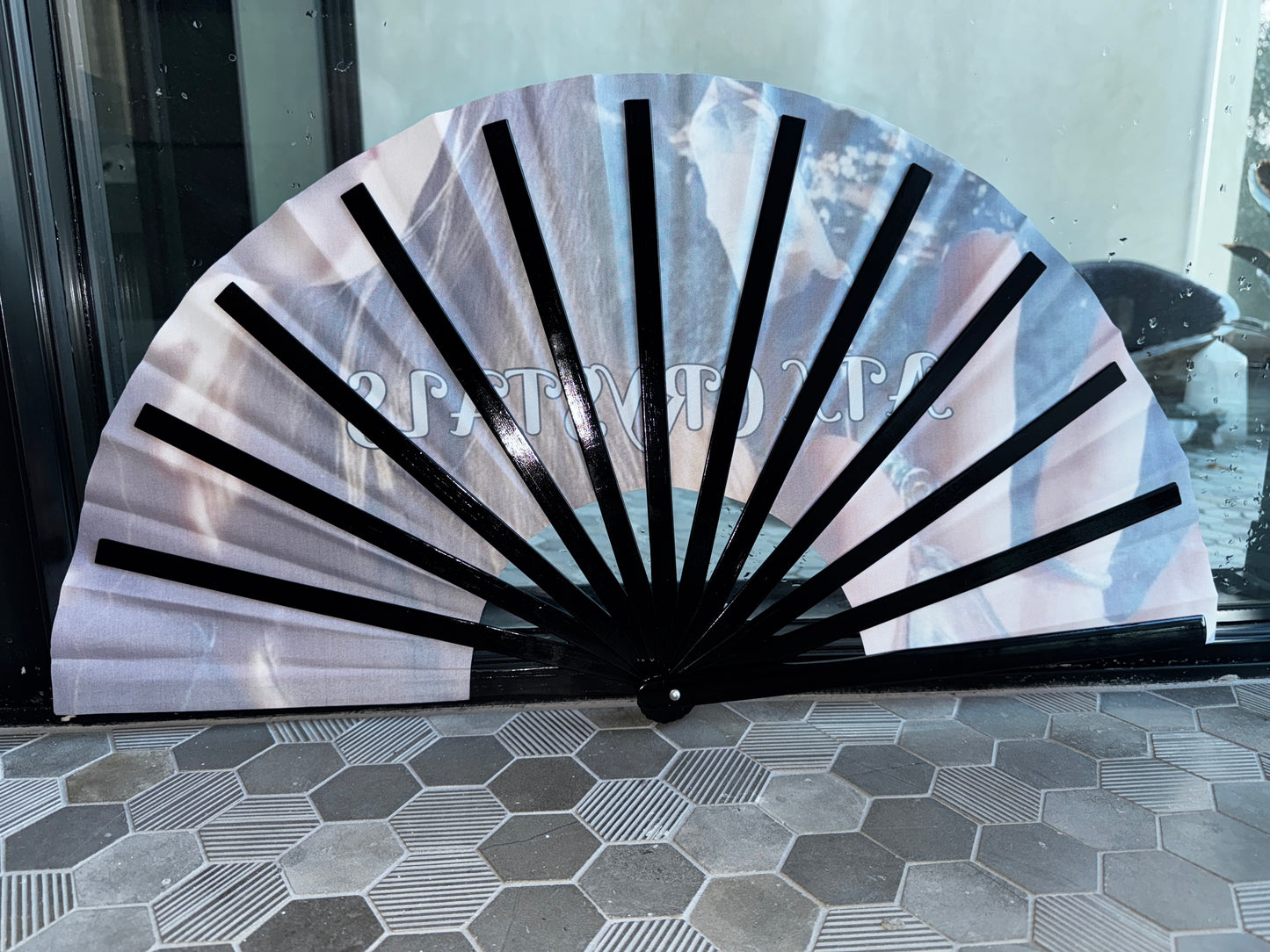 ATX Crystals Bamboo Luxury XXL Fan 26” when opened