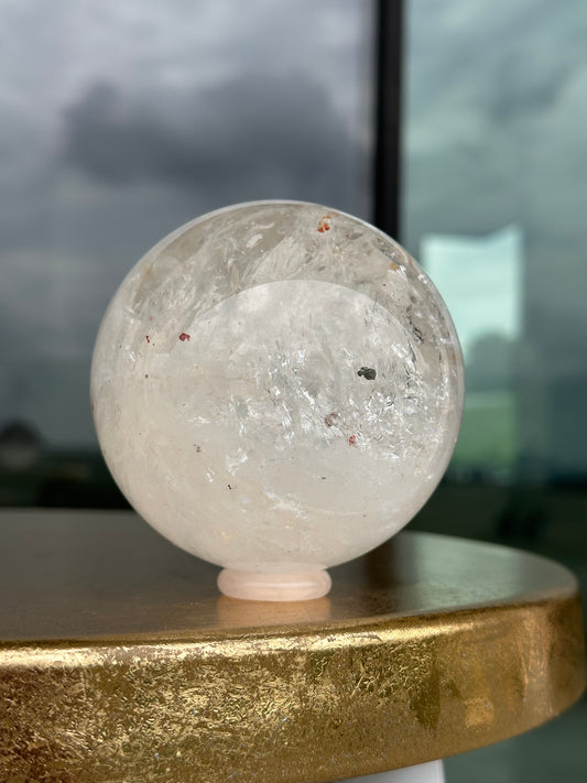 Rainbow Filled Clear Quartz Sphere