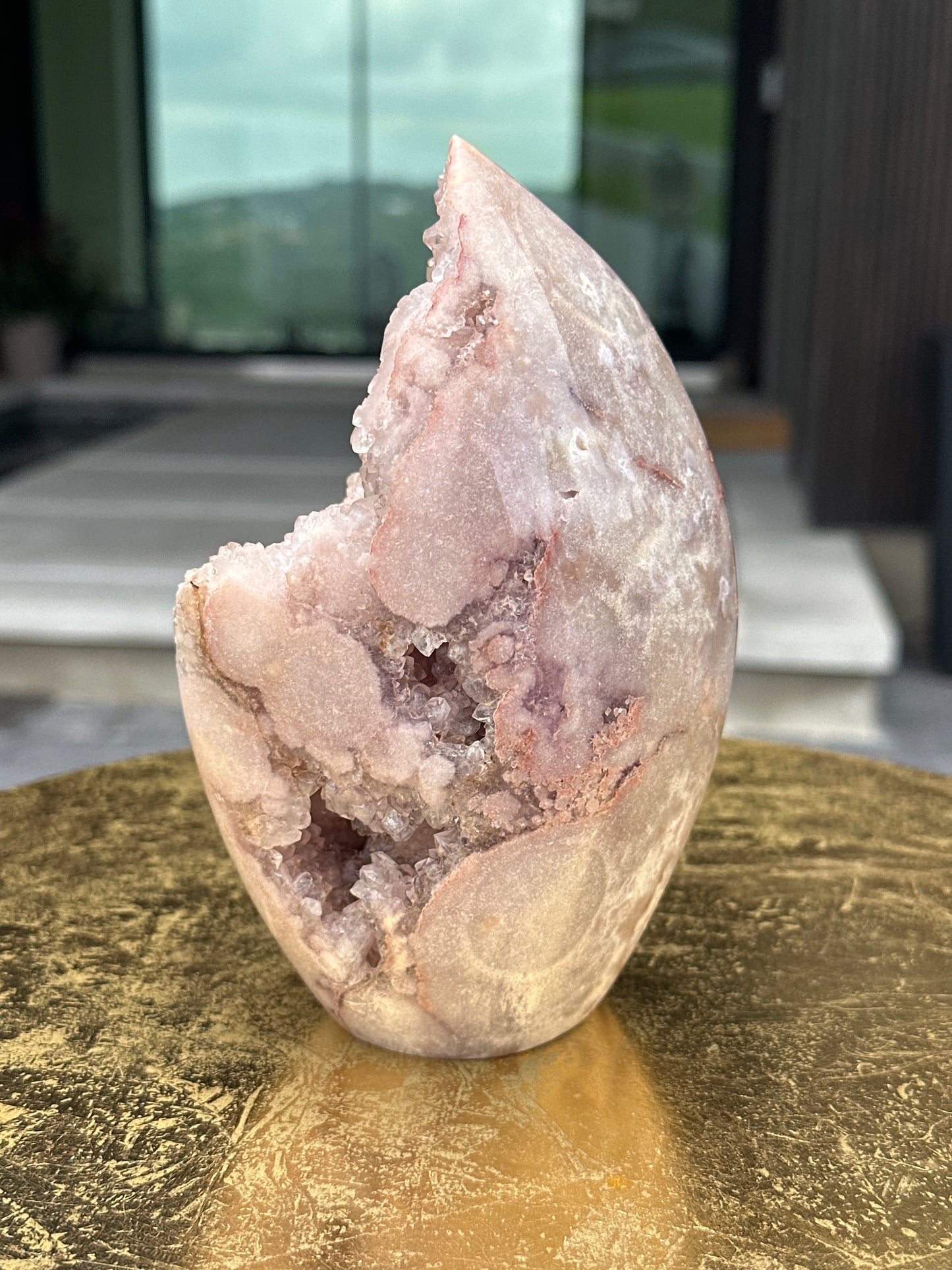 Pink Amethyst with Druzy Freeform