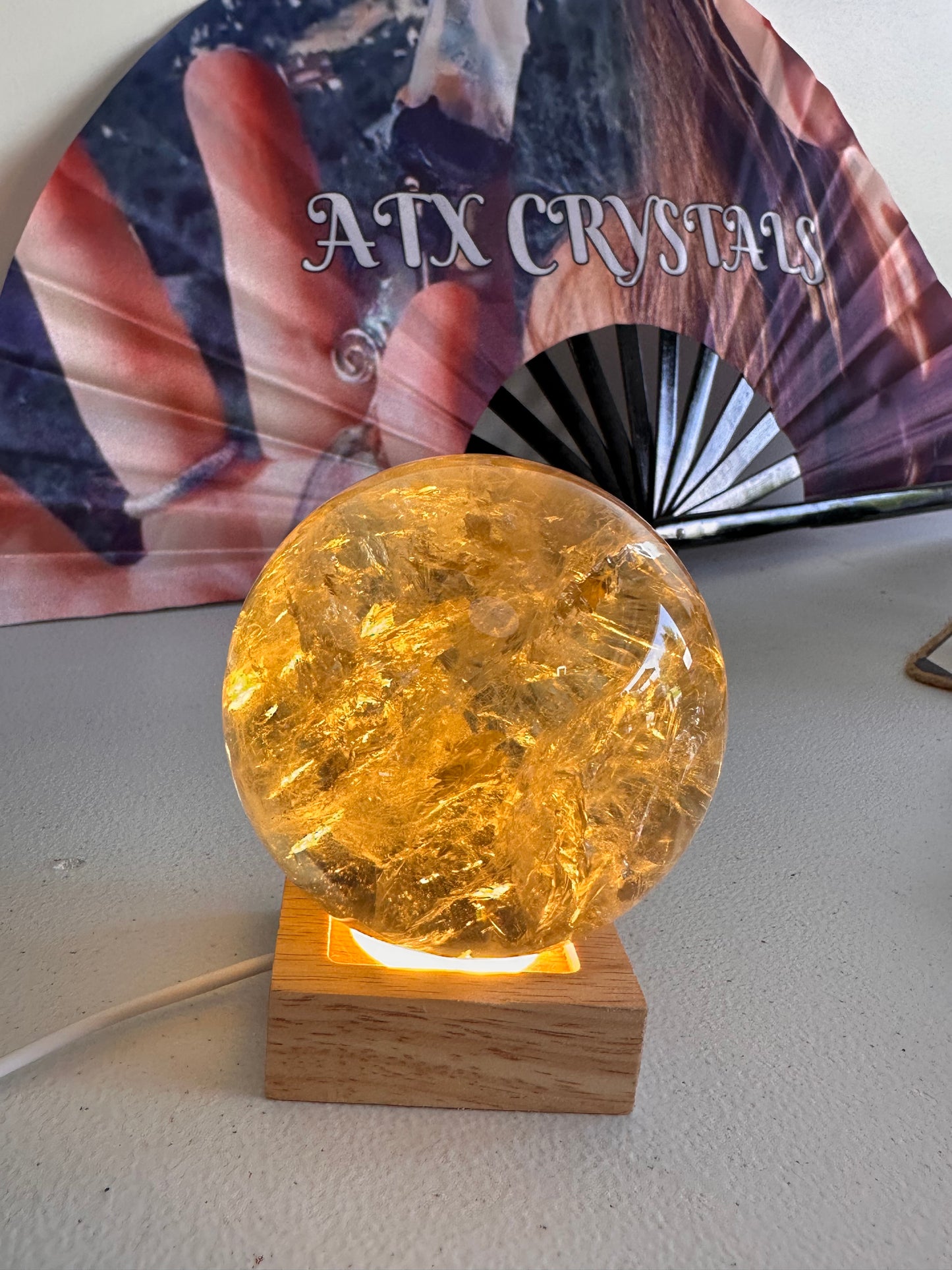 Citrine Sphere With Phantoms