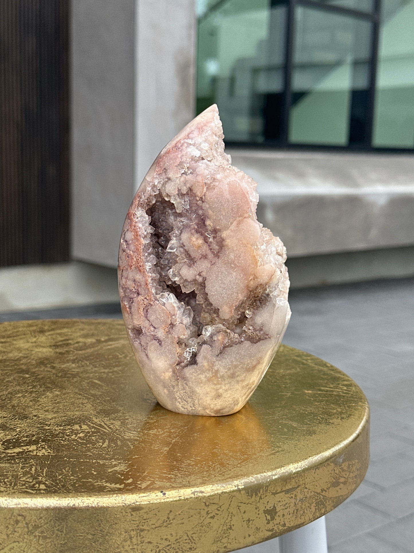 Pink Amethyst with Druzy Freeform