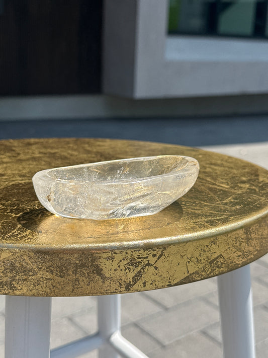 Clear Quartz Bowl with Inclusions