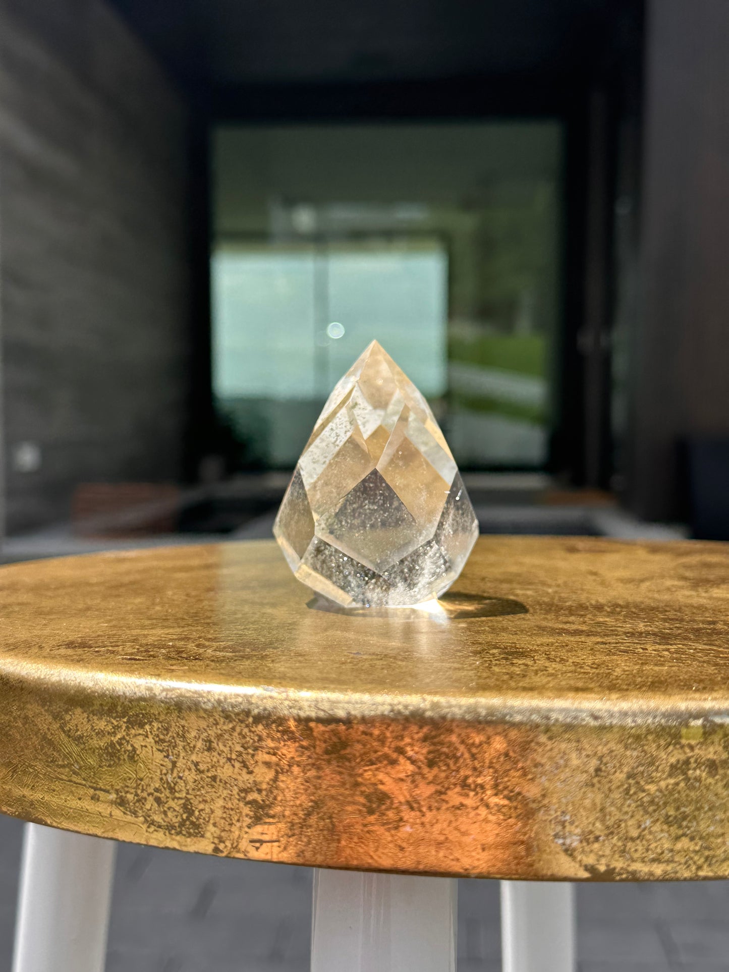 Chlorite Included Faceted Clear Quartz