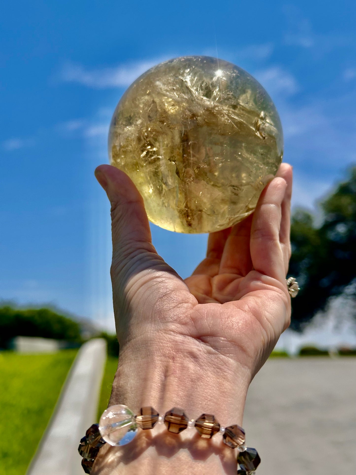 Citrine Sphere With Phantoms