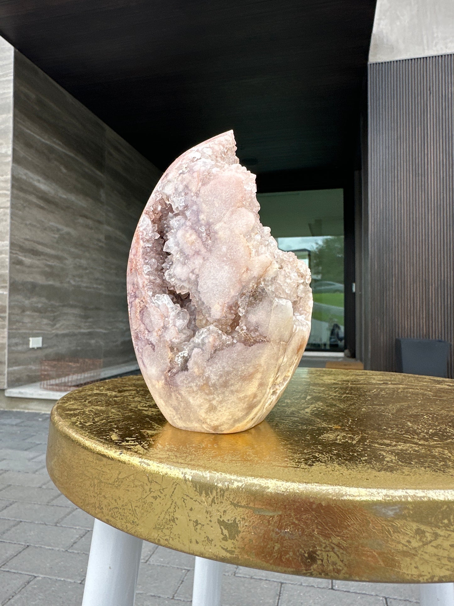 Pink Amethyst with Druzy Freeform