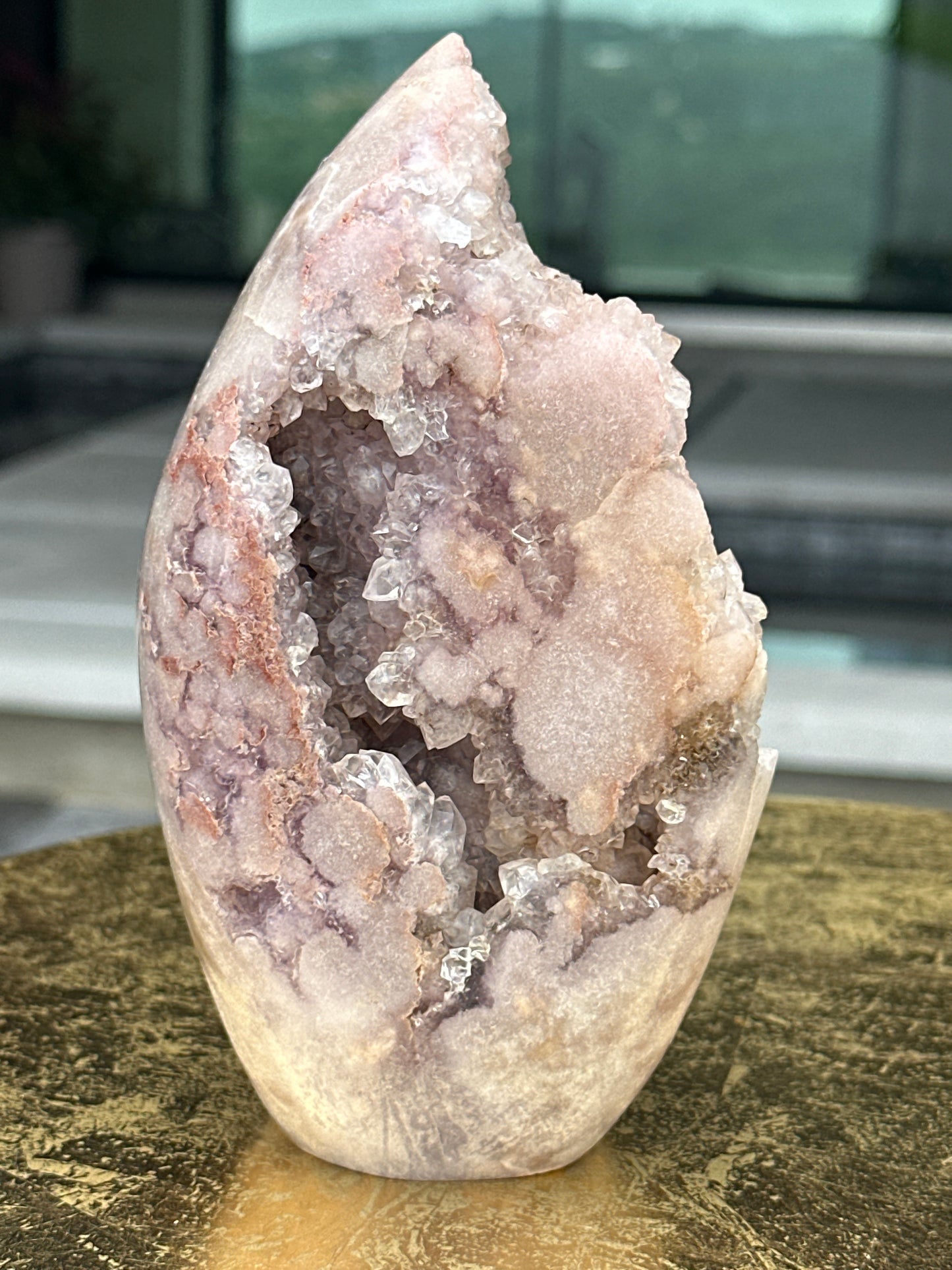 Pink Amethyst with Druzy Freeform