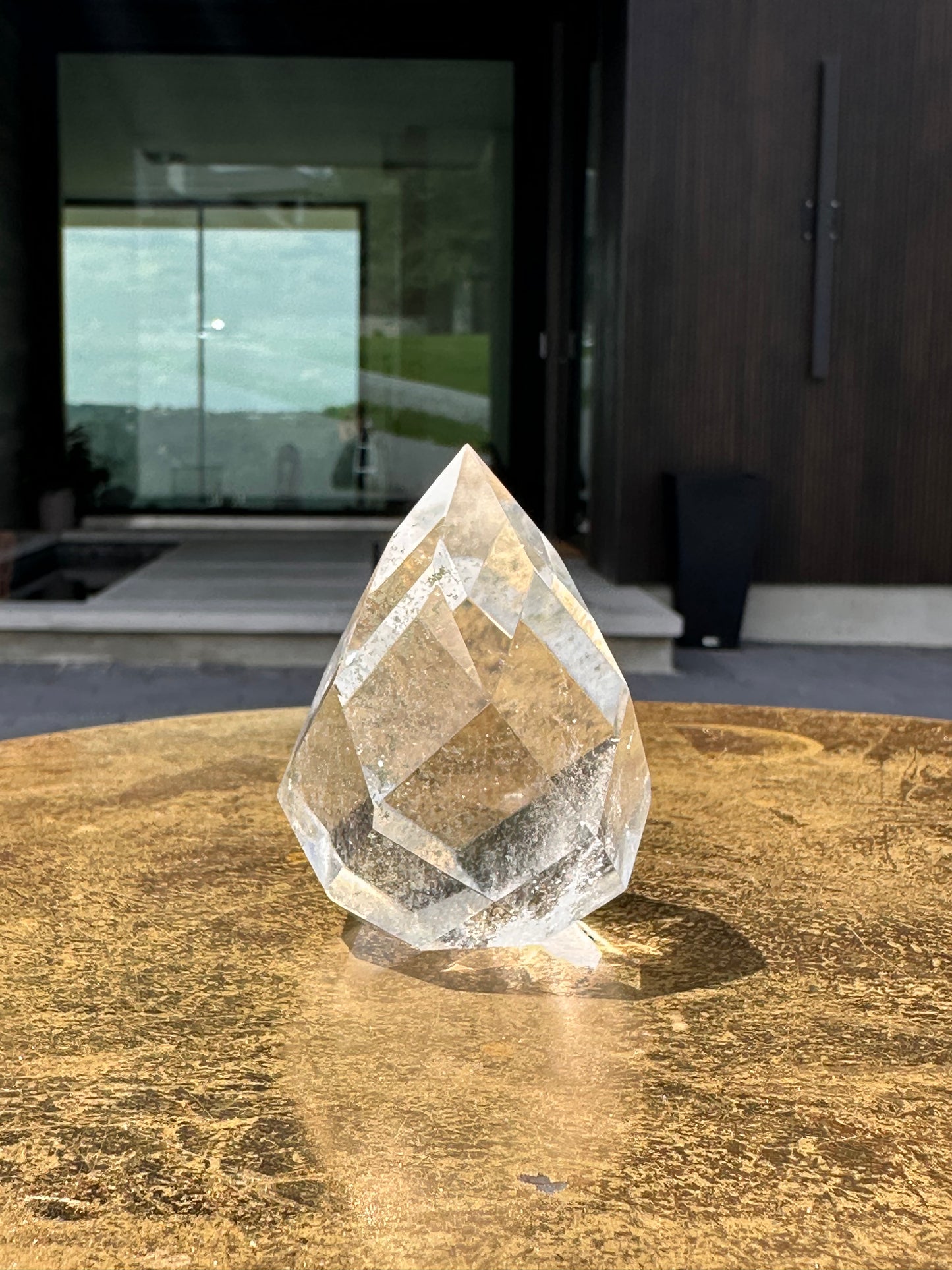 Chlorite Included Faceted Clear Quartz