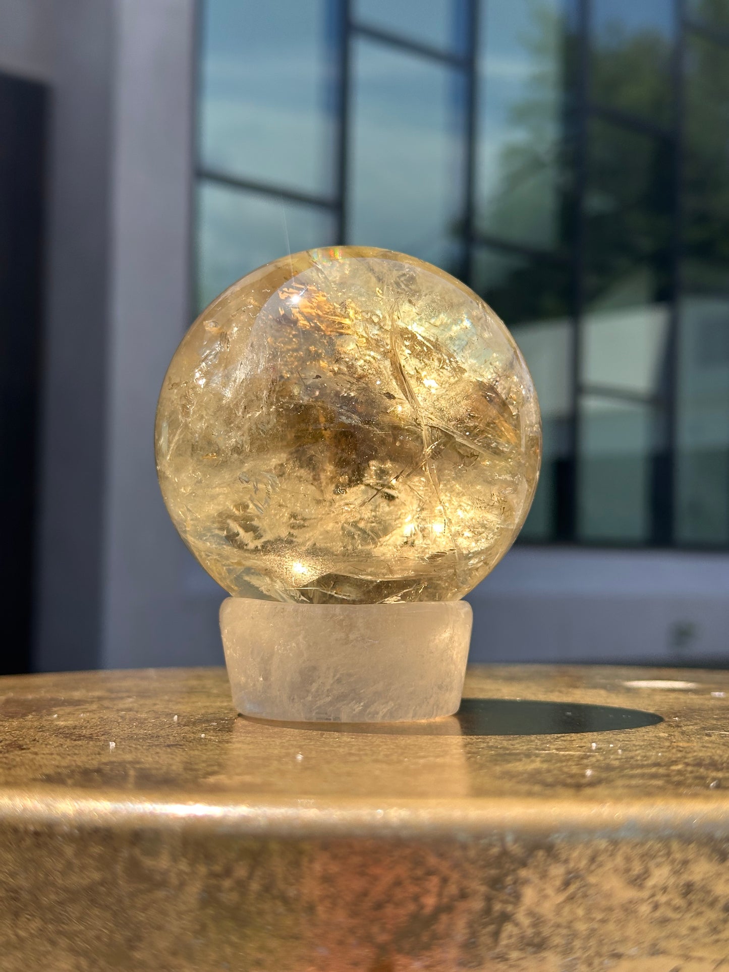 Citrine Sphere With Phantoms