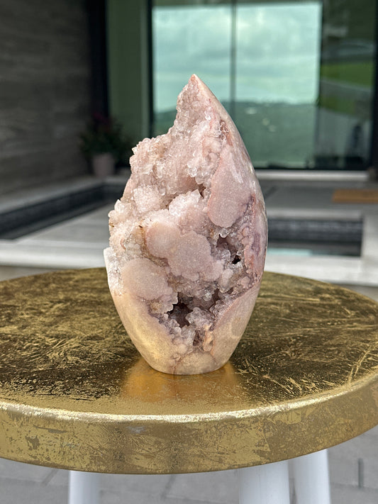 Pink Amethyst with Druzy Freeform