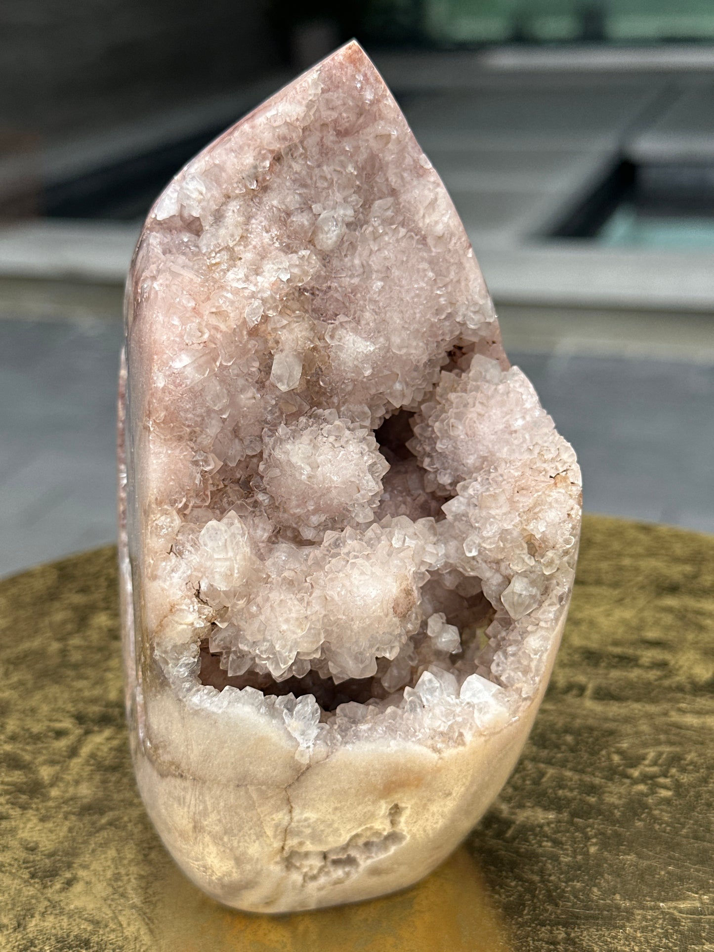 Pink Amethyst with Druzy Freeform