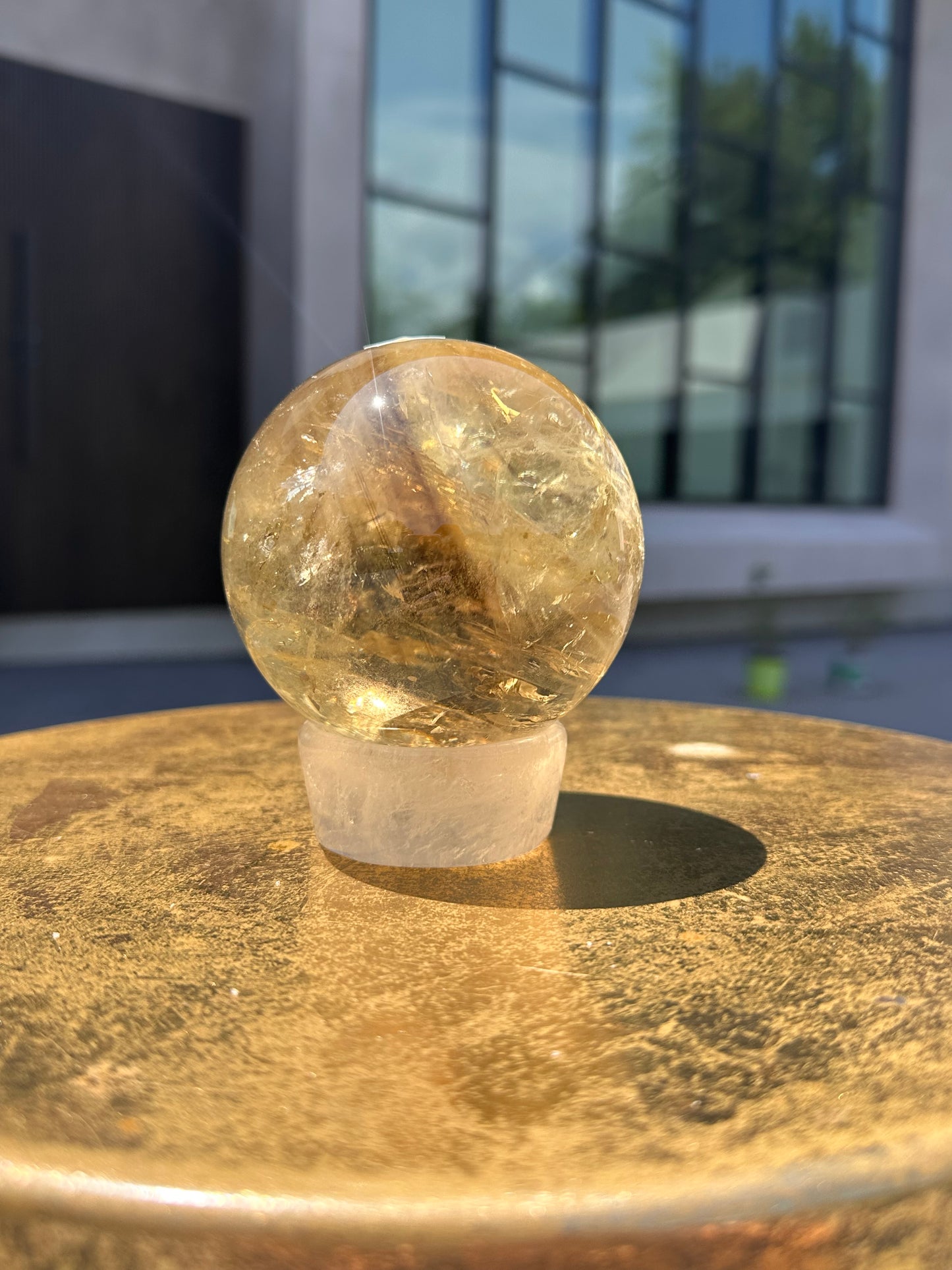 Citrine Sphere With Phantoms