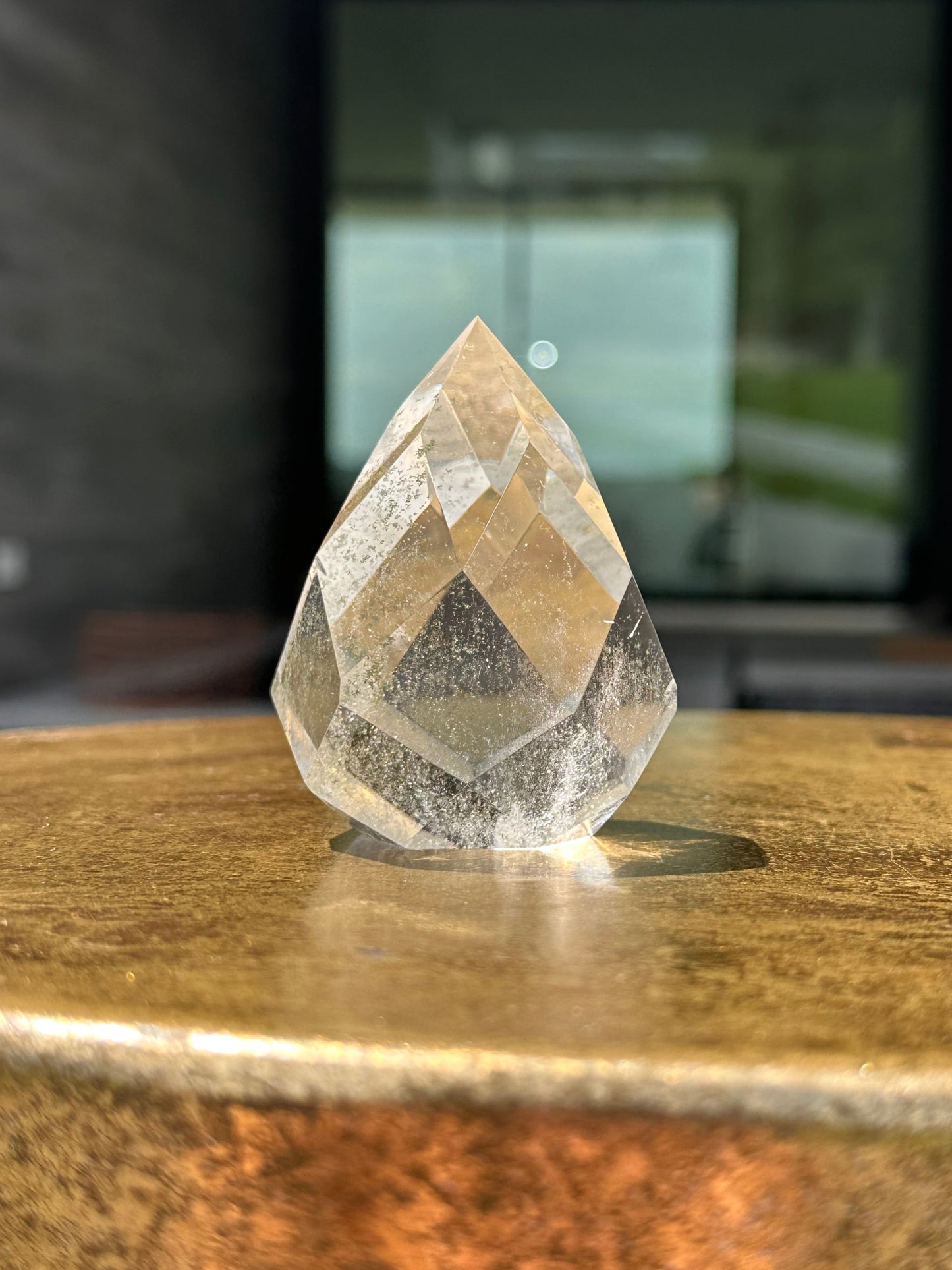 Chlorite Included Faceted Clear Quartz