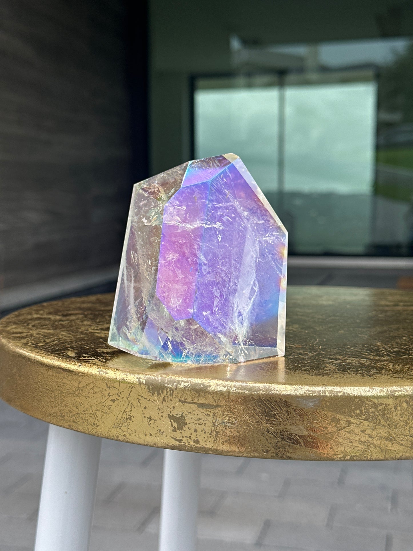 Clear Quartz Freeform with Aura Coating