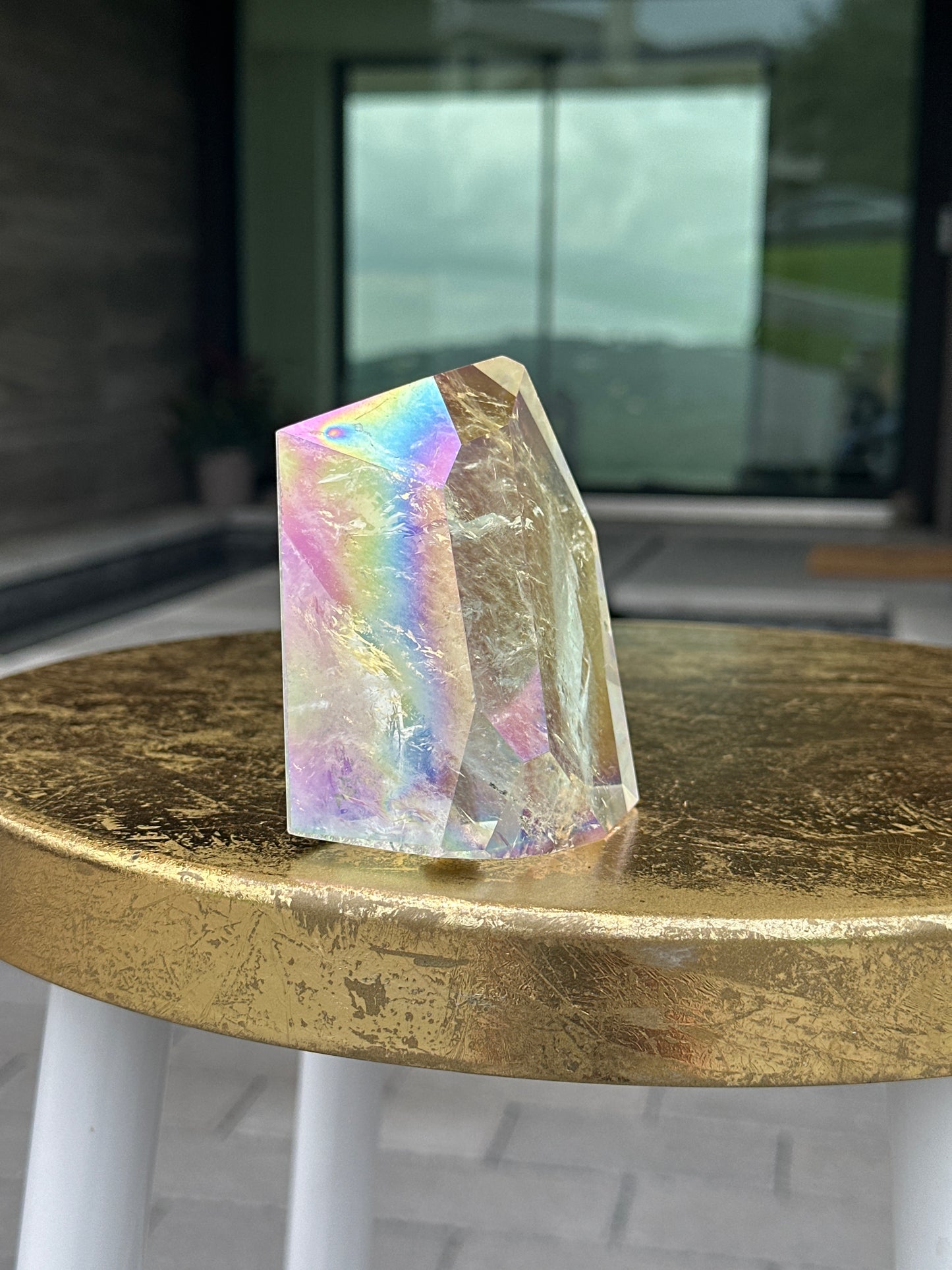 Clear Quartz Freeform with Aura Coating