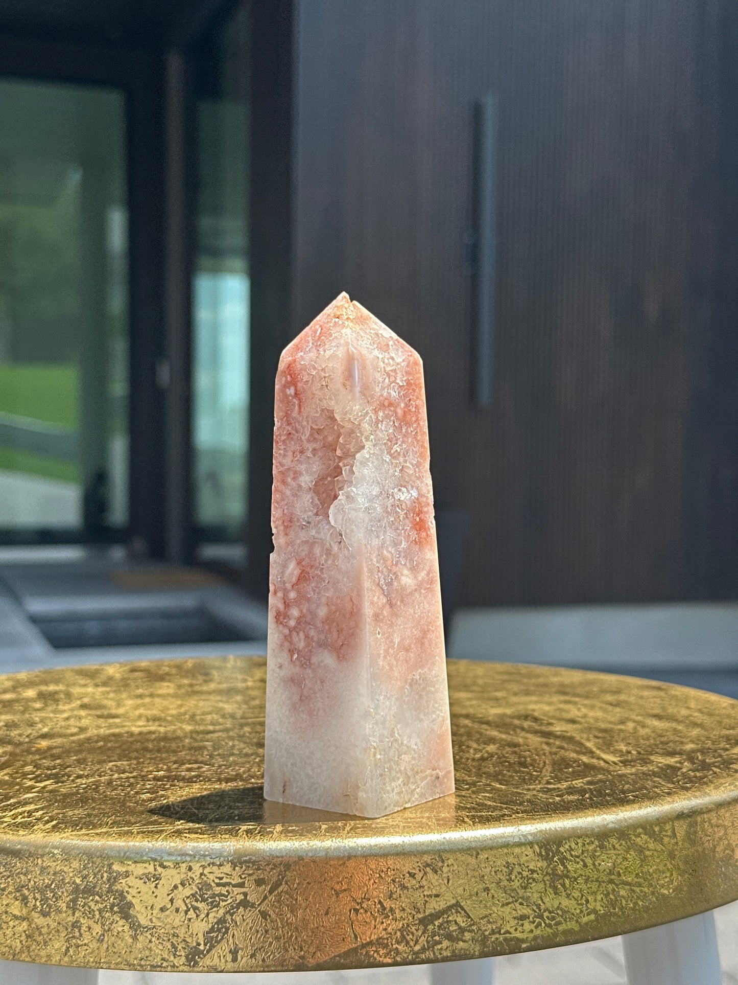 Pink Amethyst Tower with Druzy Cave