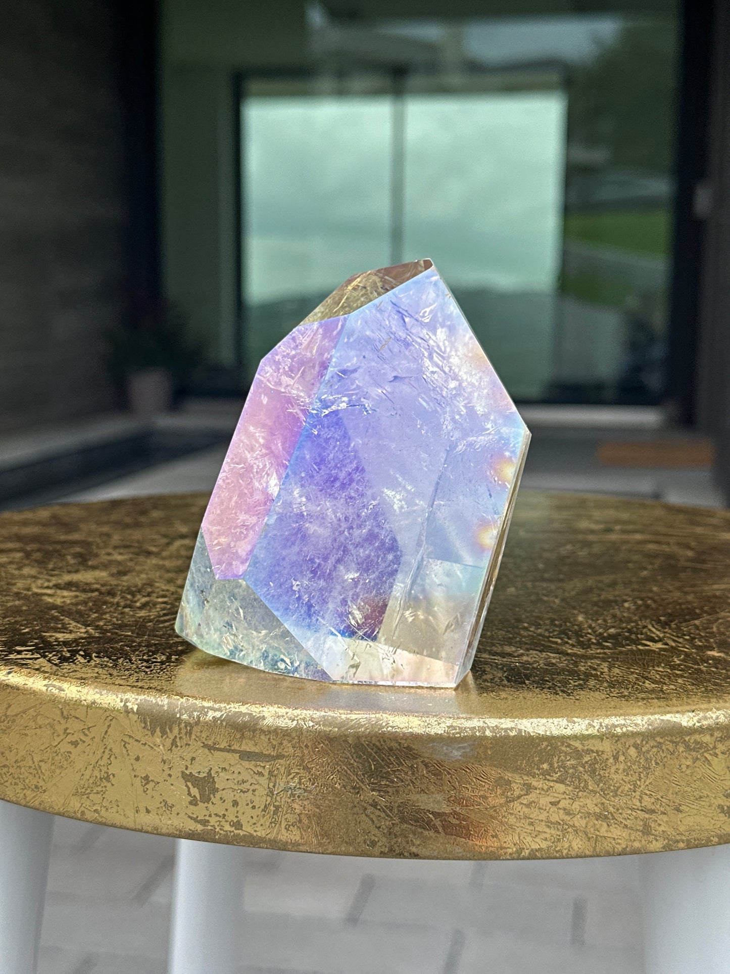 Clear Quartz Freeform with Aura Coating