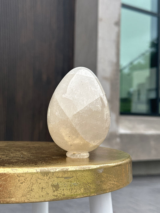 Clear and Light Smoky Quartz Egg