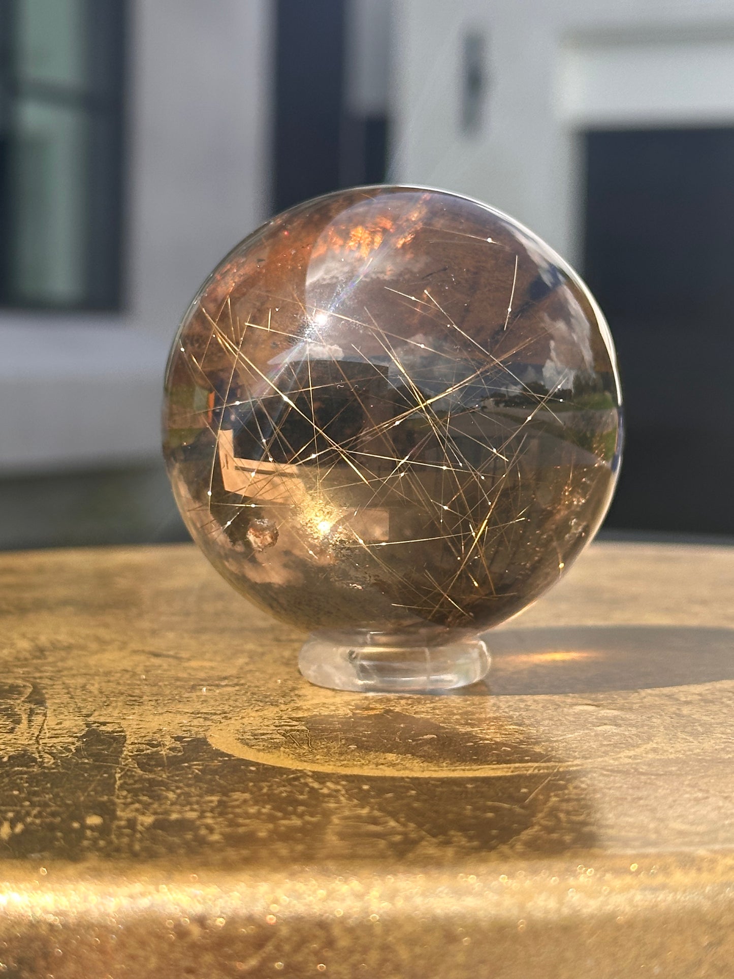 Smoky Quartz Rutile Sphere