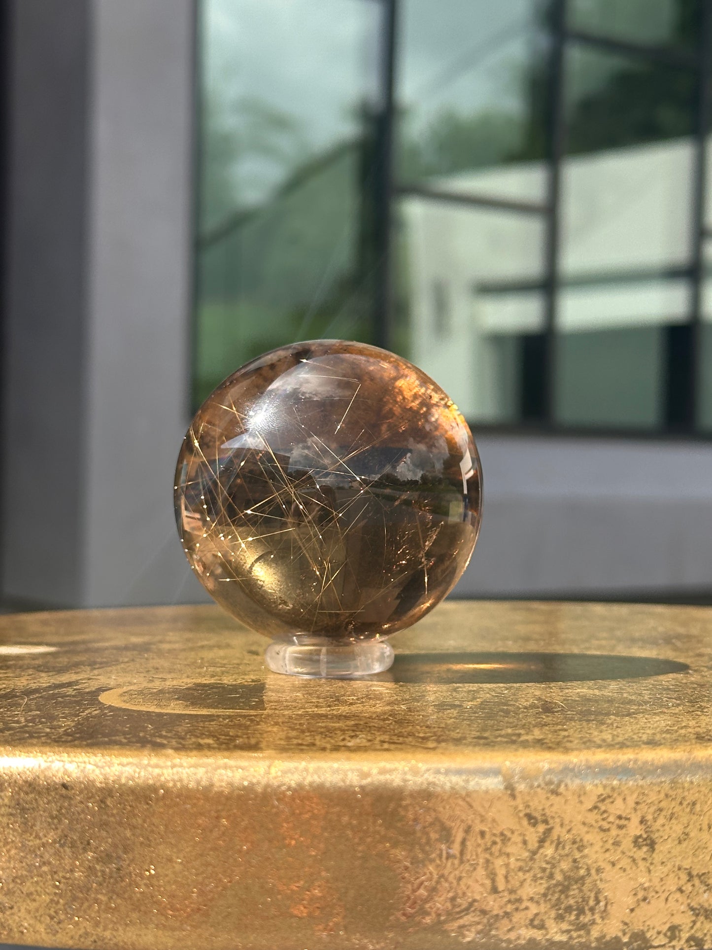 Smoky Quartz Rutile Sphere