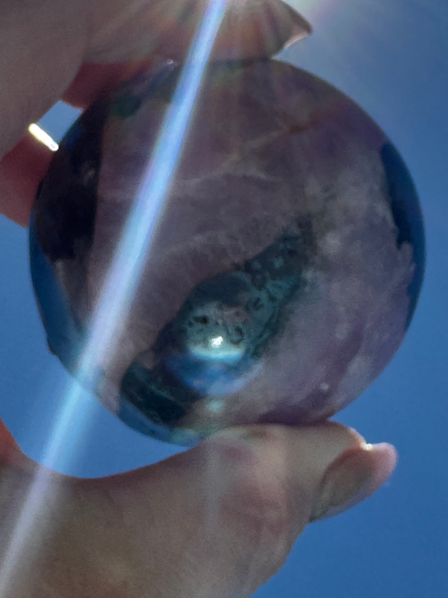 Pink Aragonite & Magnetite Grounding Love in the Heart Sphere 355 Grams