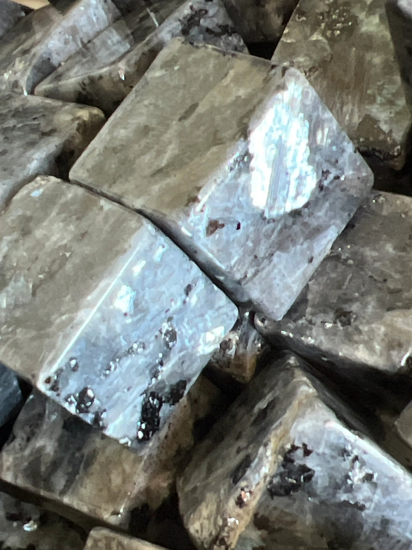 Super Flashy Larvikite Cube .75”